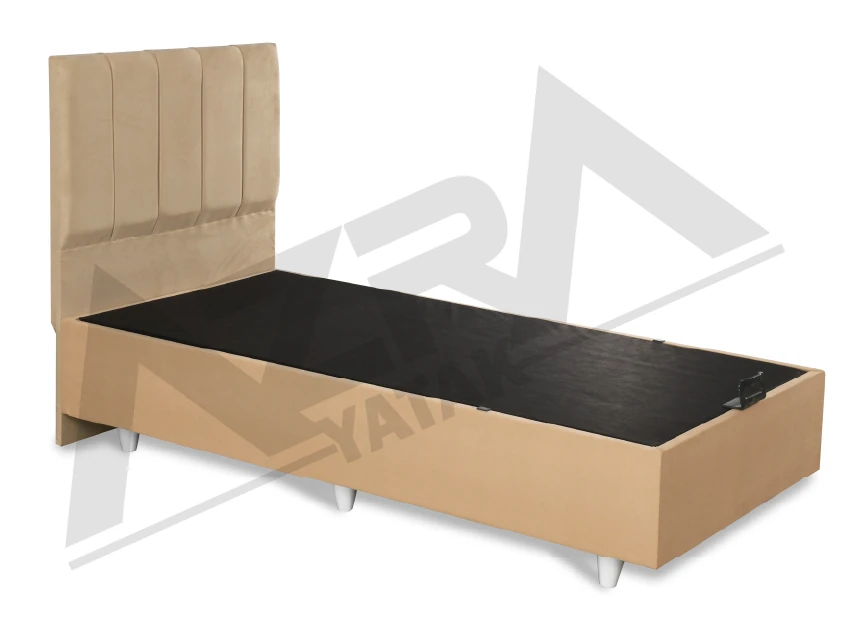 Nero Tek Kişilik Baza Haki Başlık Krem (%100 Çelik+ Mdf)