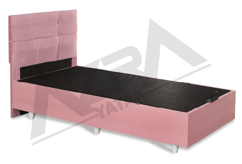 Nero Tek Kişilik Baza Basic Başlık Pembe (%100 Çelik+ Mdf)