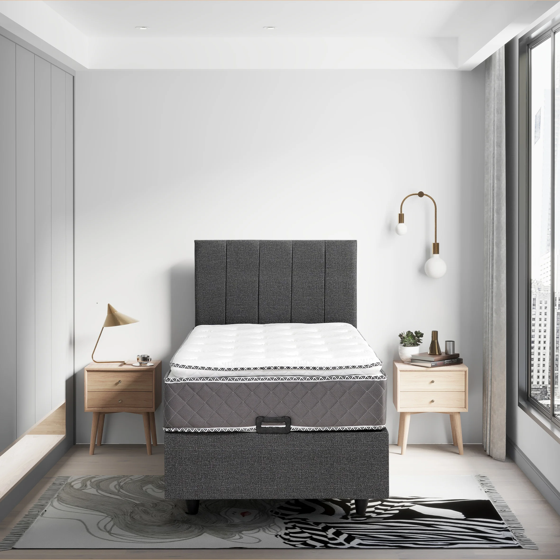 Azra Yatak Tek Kişilik Elite Pedli Tam Ortopedik Yatak Baza Başlık Seti