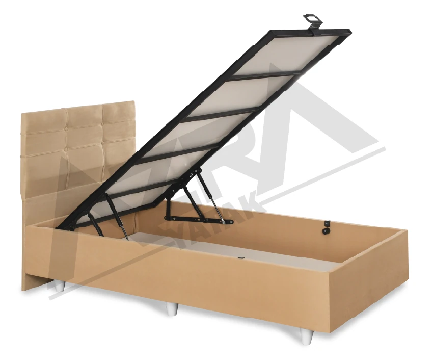 Nero Tek Kişilik Baza Basic Başlık Krem (%100 Çelik+ Mdf)