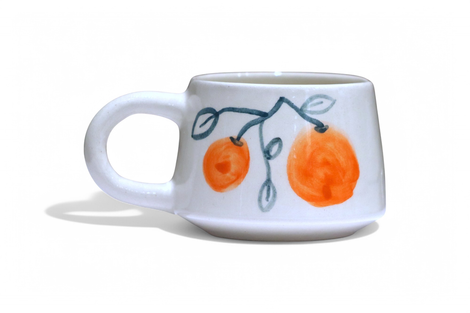 El Yapımı Seramik Kahve Kupası - Orange