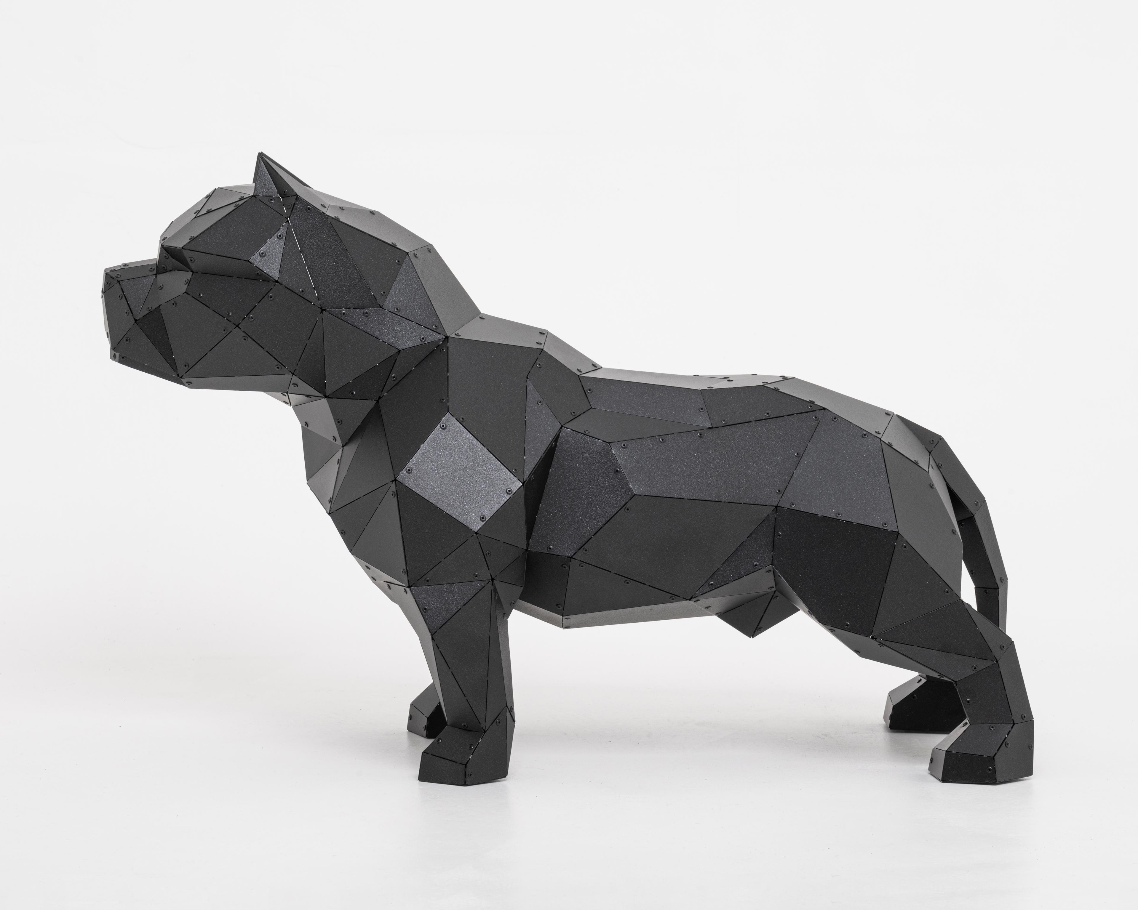 3D Metal Amerikan Bully Köpeği Heykeli