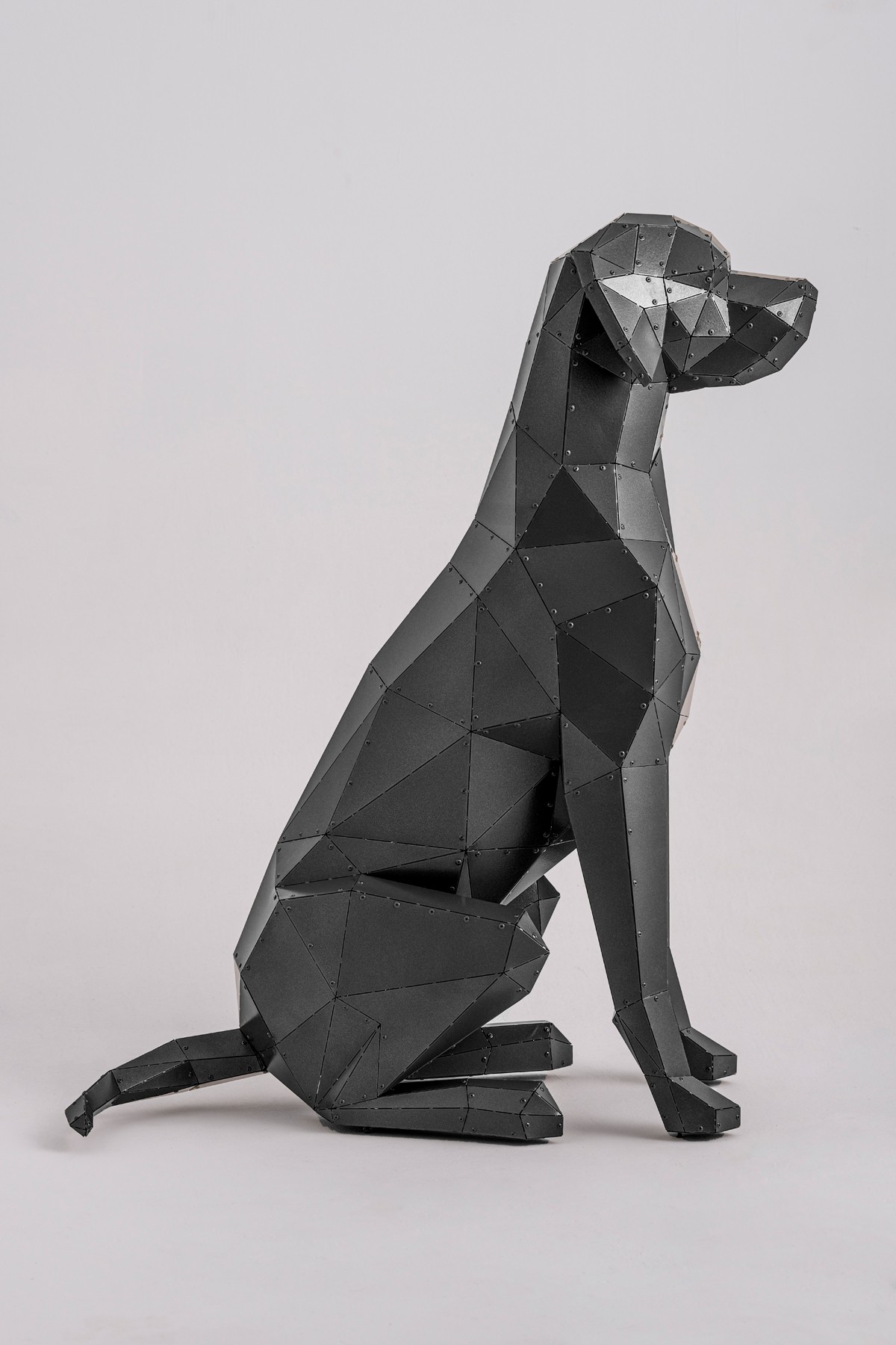 3D Weimaraner Cinsi Metal Köpek Heykeli