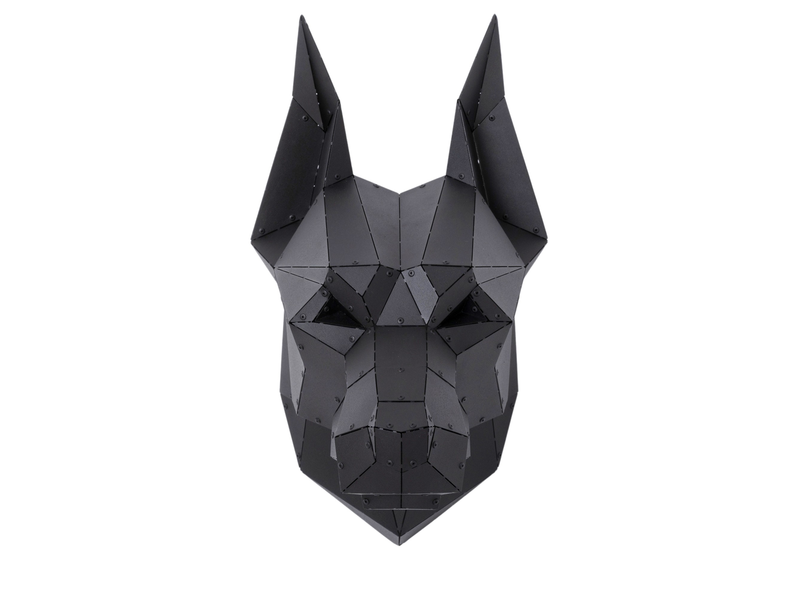 3D Metal Köpek Doberman Kafası Heykeli