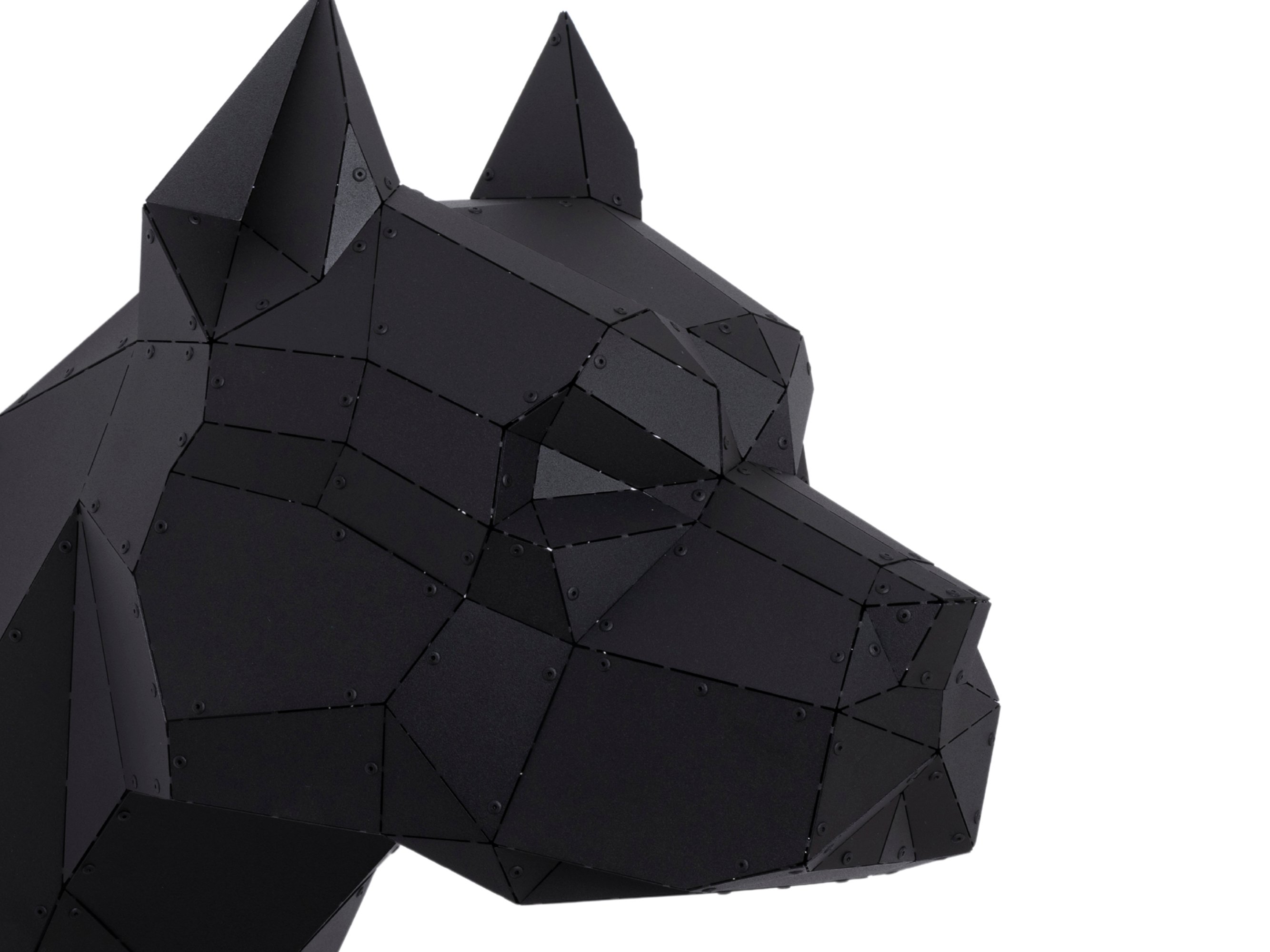 3D Metal Pitbull Köpek Kafası Heykeli