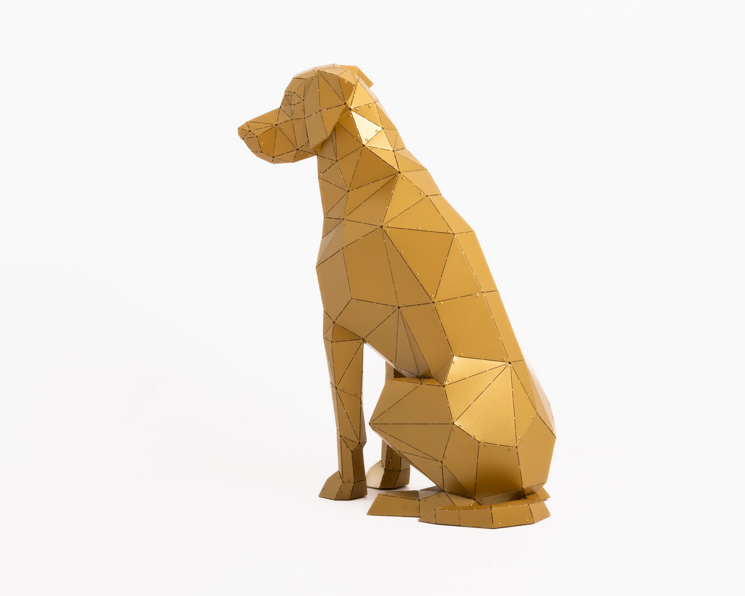 3D Metal Labrador Cinsi Köpek Heykeli