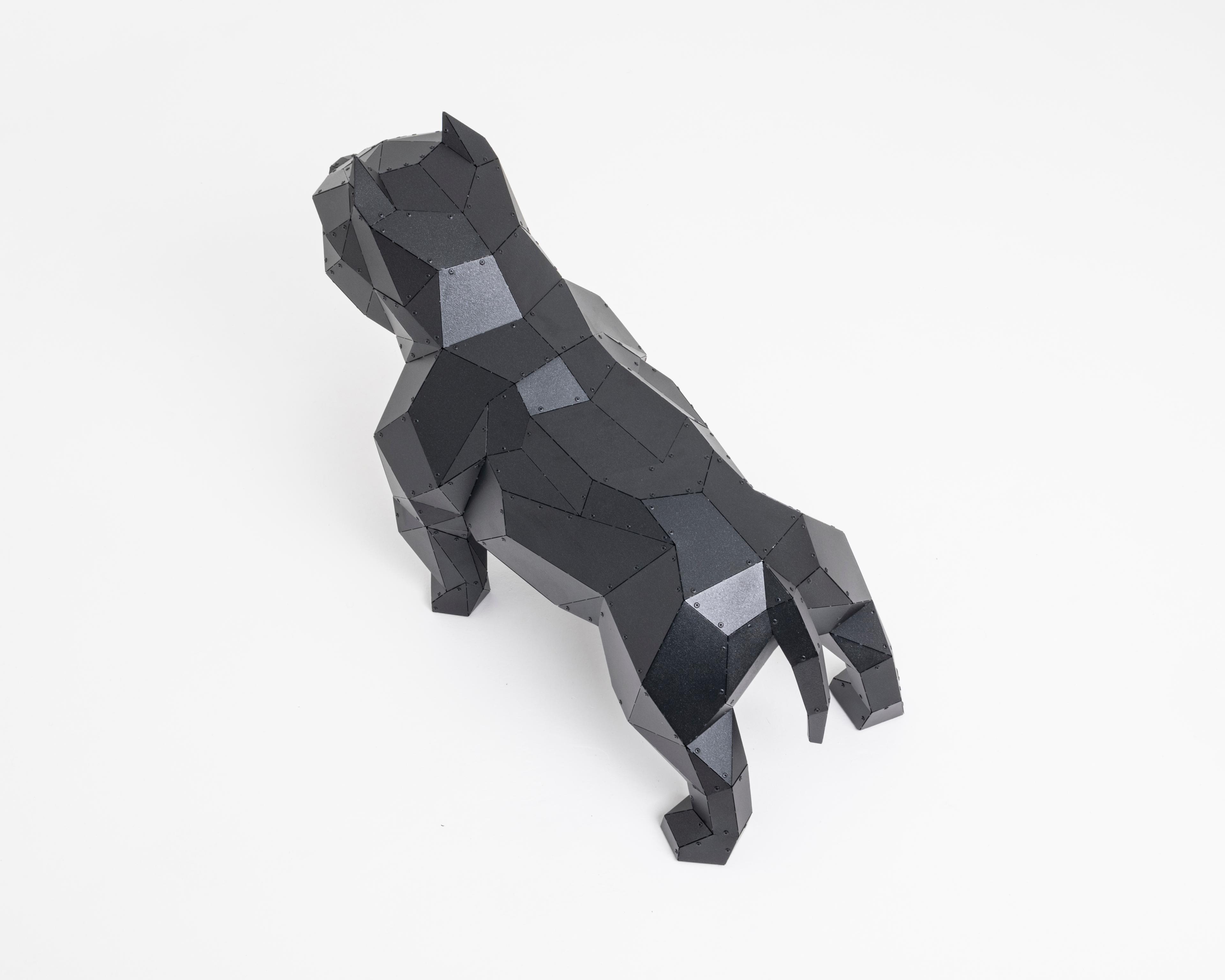 3D Metal Amerikan Bully Köpeği Heykeli