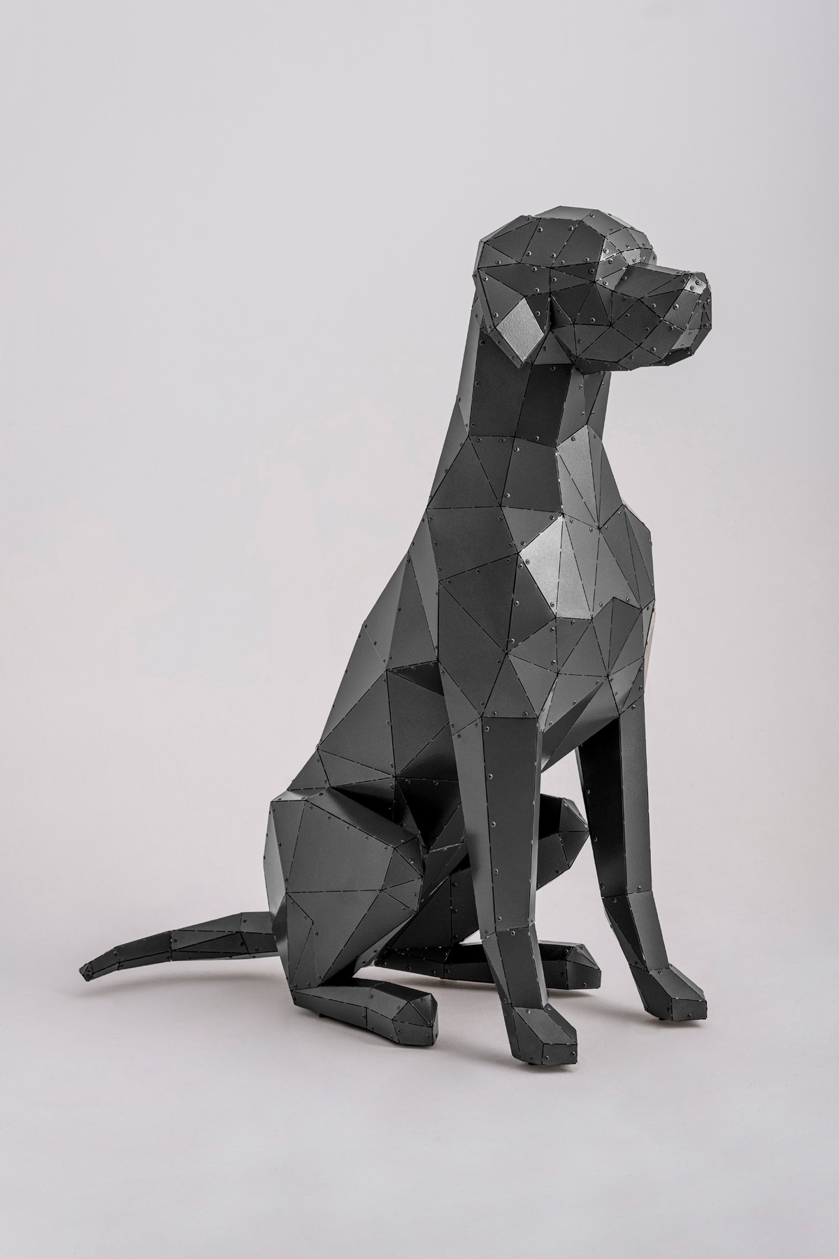 3D Weimaraner Cinsi Metal Köpek Heykeli