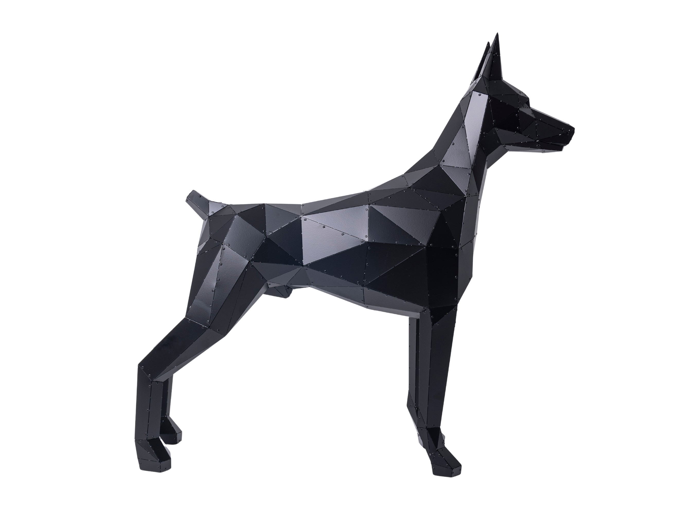 3D Metal Doberman Heykeli