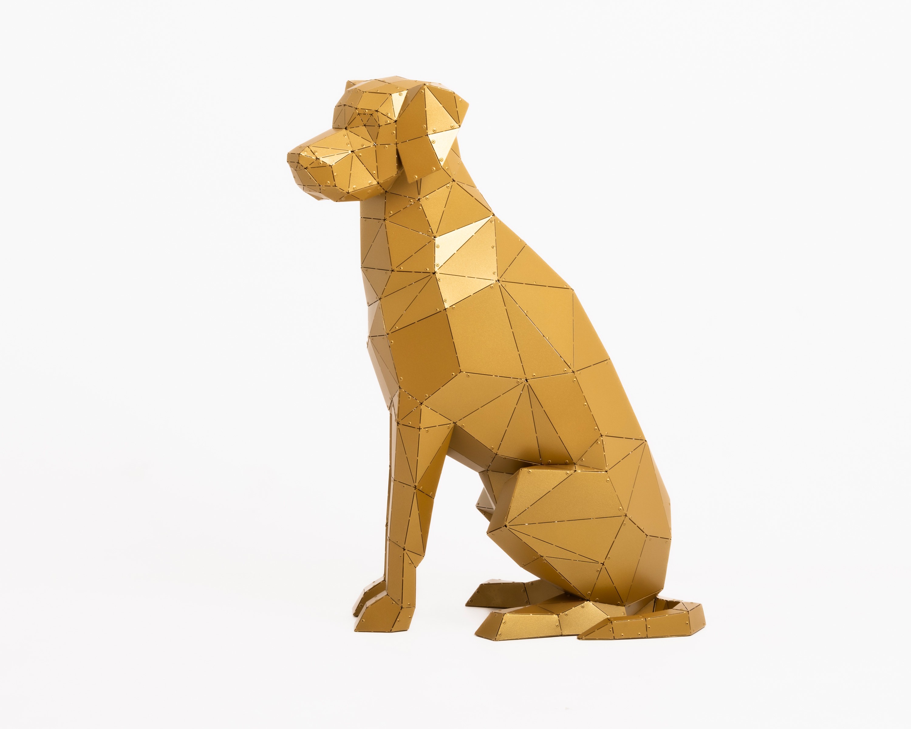3D Metal Labrador Cinsi Köpek Heykeli
