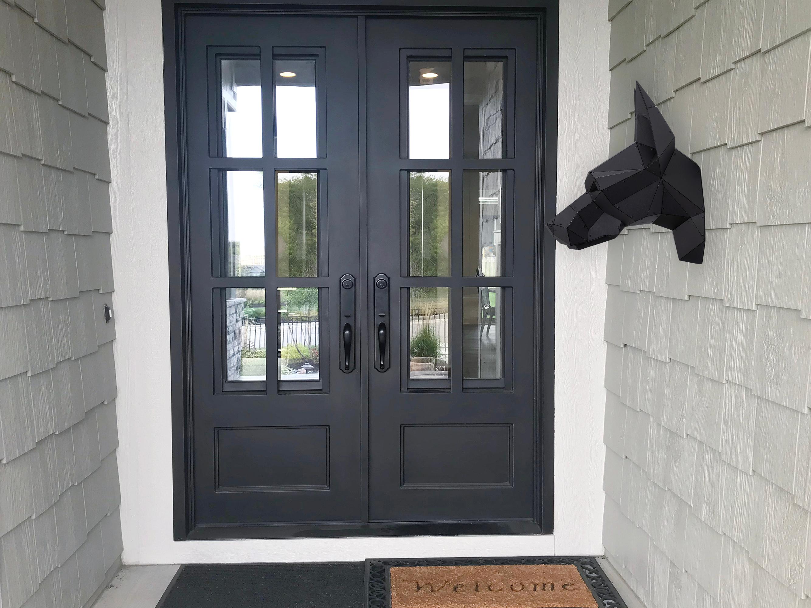 3D Metal Köpek Doberman Kafası Heykeli