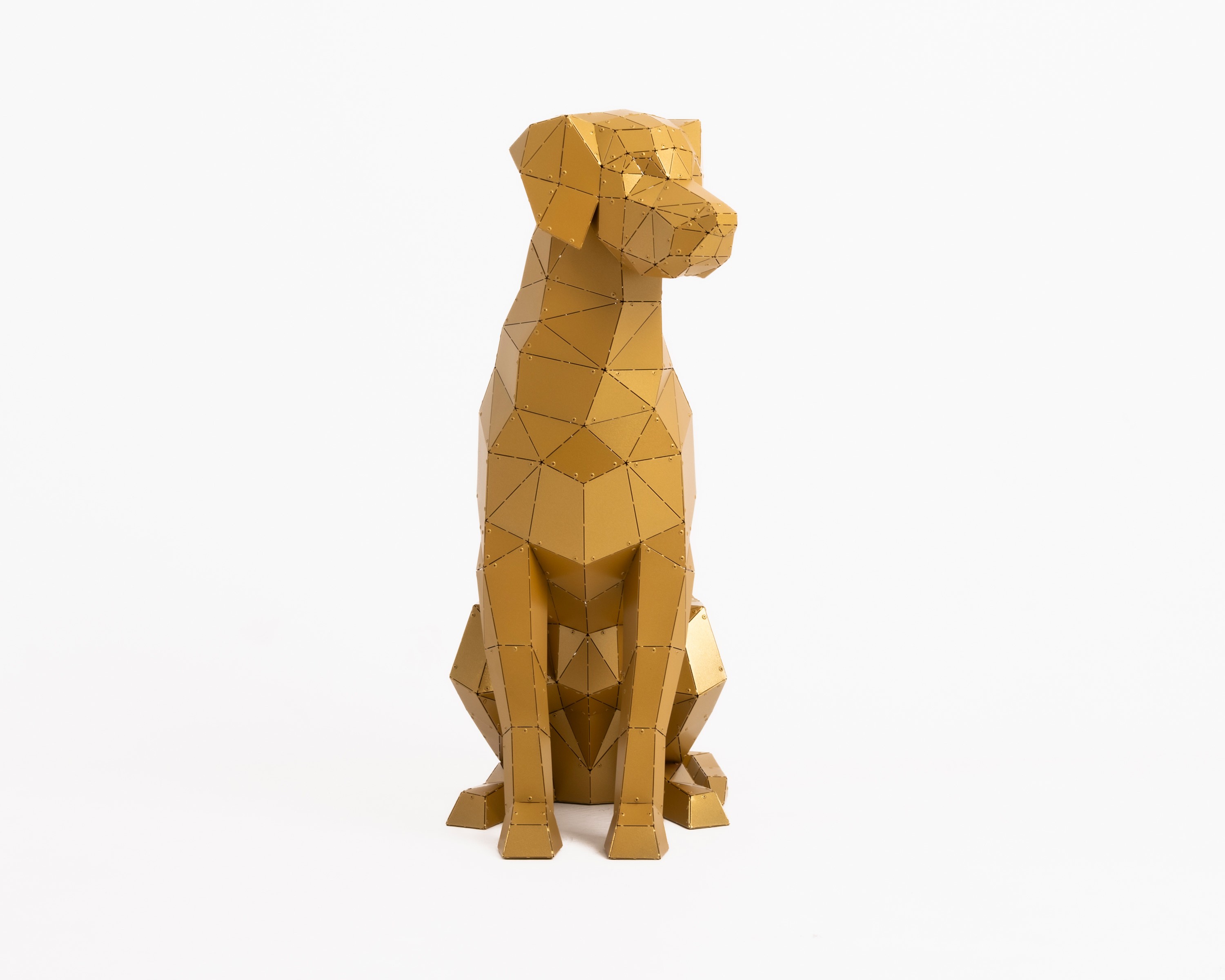 3D Metal Labrador Cinsi Köpek Heykeli
