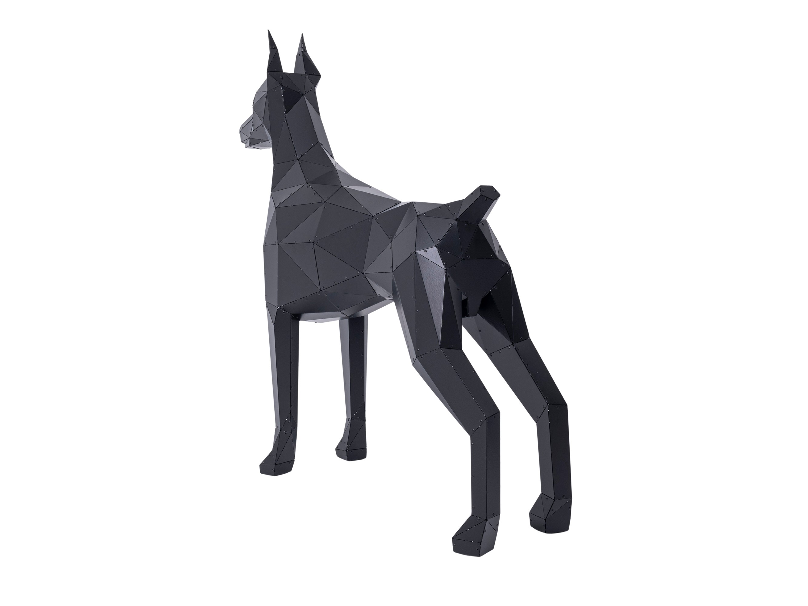 3D Metal Doberman Heykeli