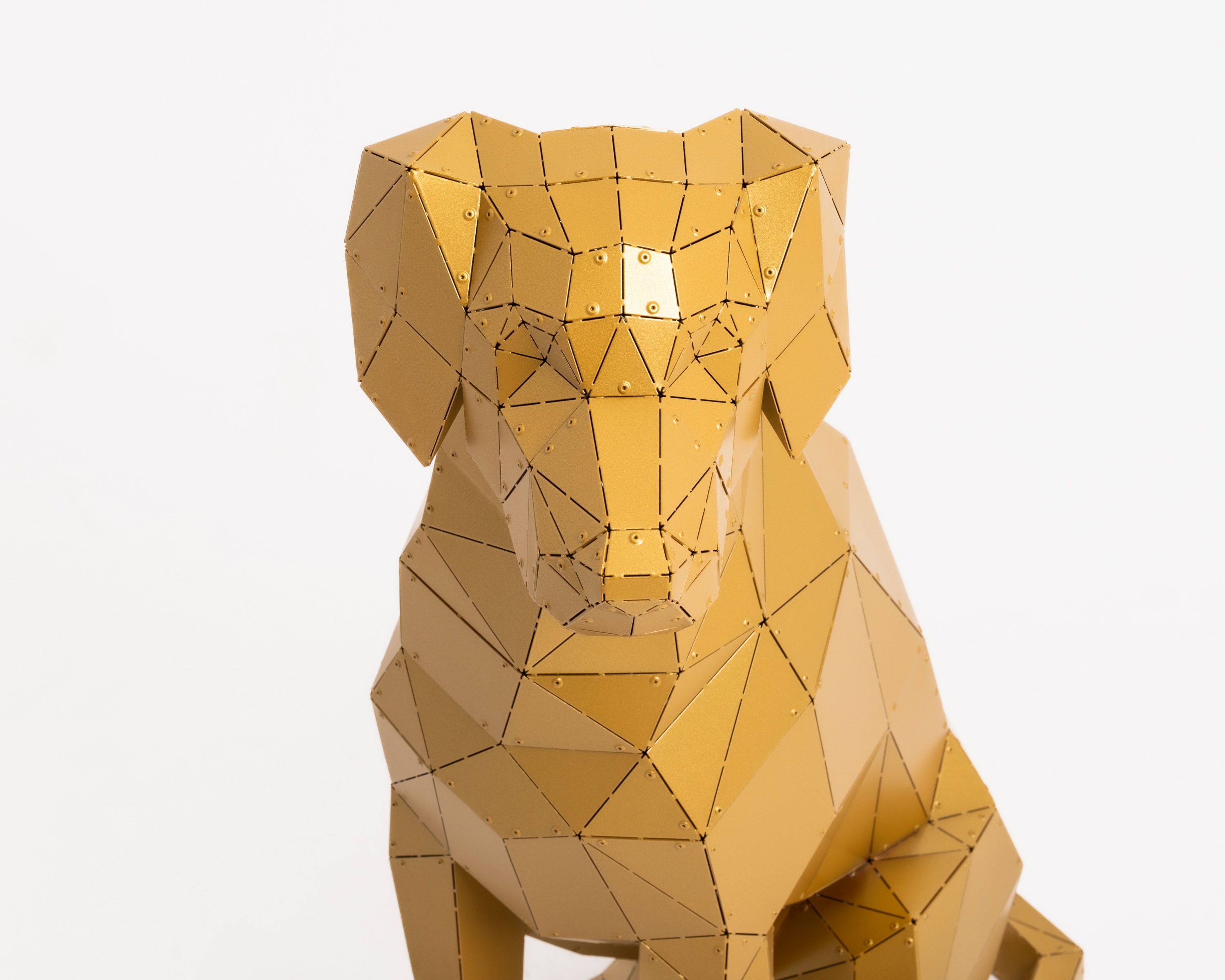 3D Metal Labrador Cinsi Köpek Heykeli
