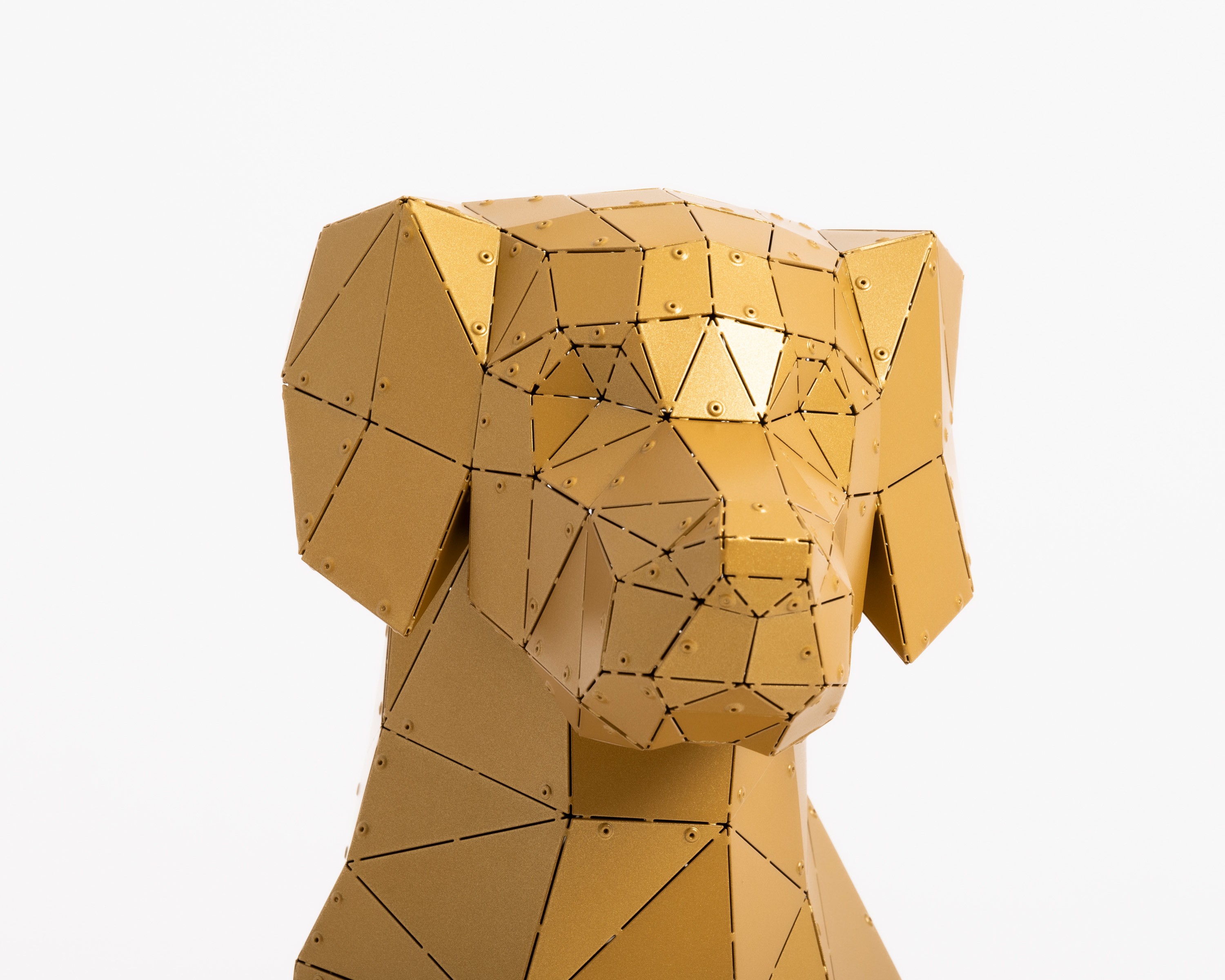 3D Metal Labrador Cinsi Köpek Heykeli