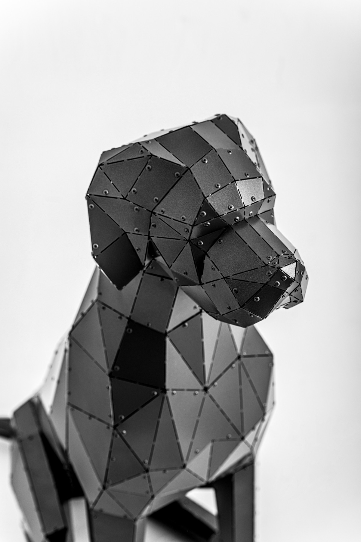 3D Weimaraner Cinsi Metal Köpek Heykeli