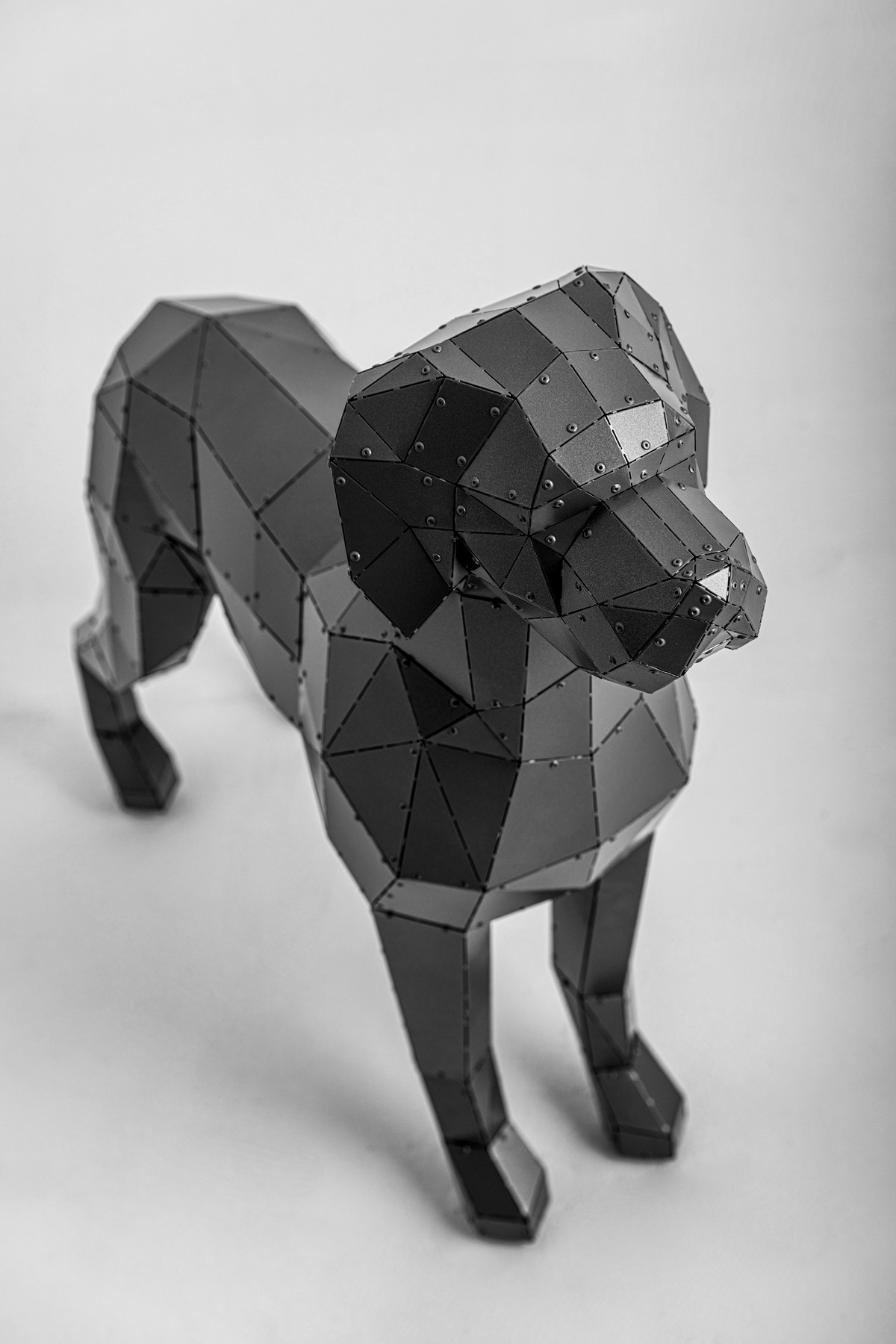 3D Weimaraner Cinsi Metal Köpek Heykeli