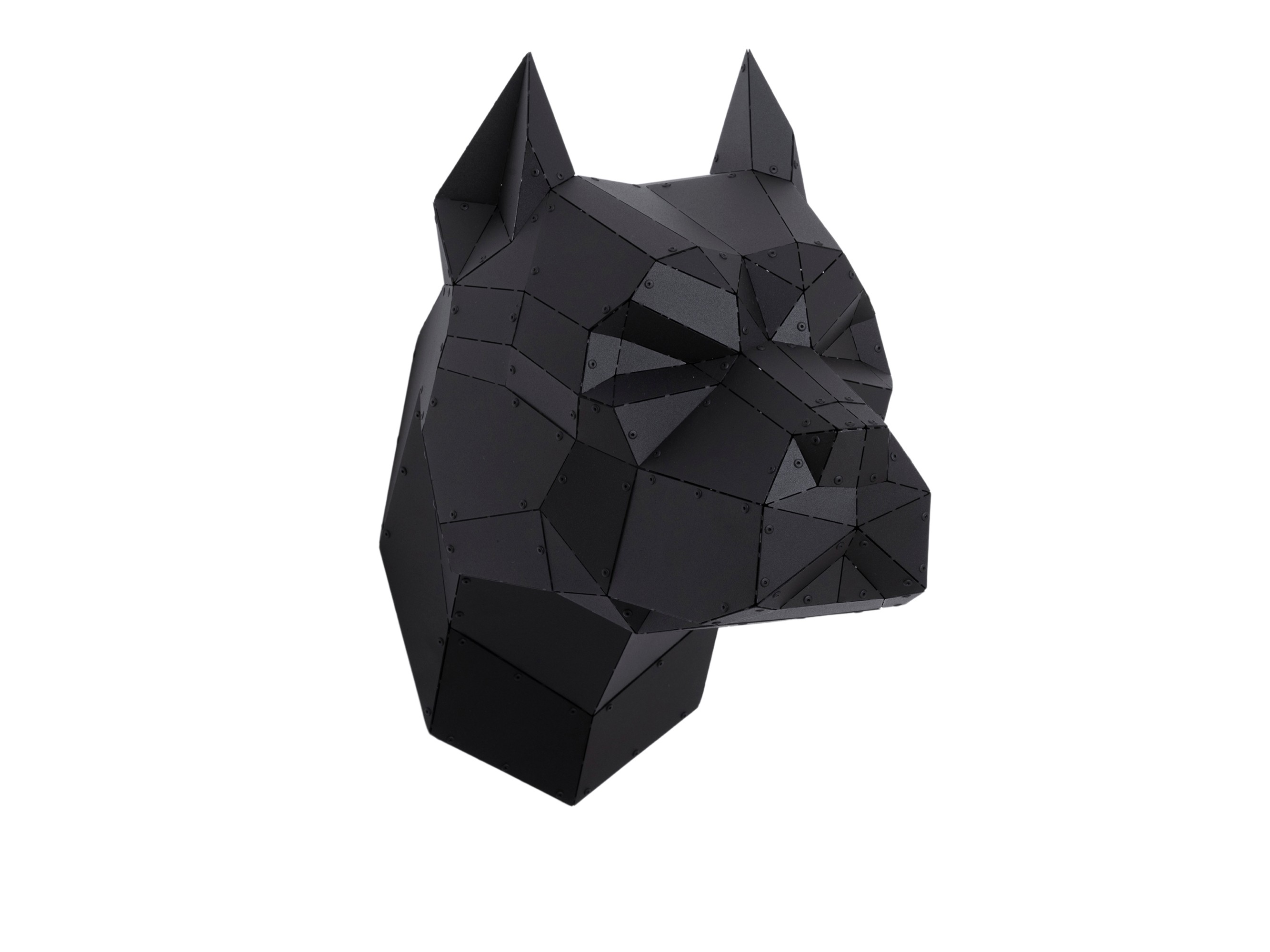 3D Metal Pitbull Köpek Kafası Heykeli