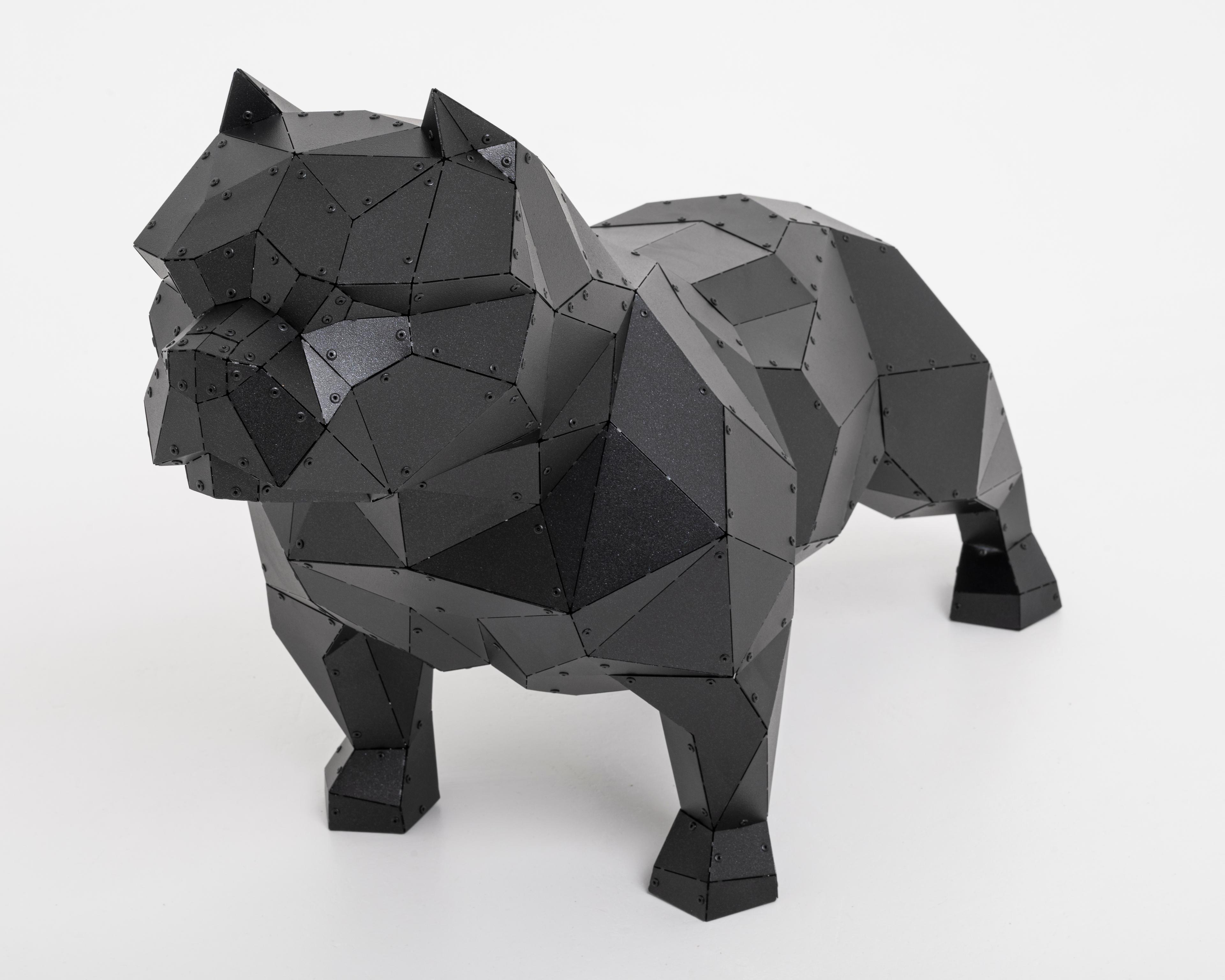 3D Metal Amerikan Bully Köpeği Heykeli