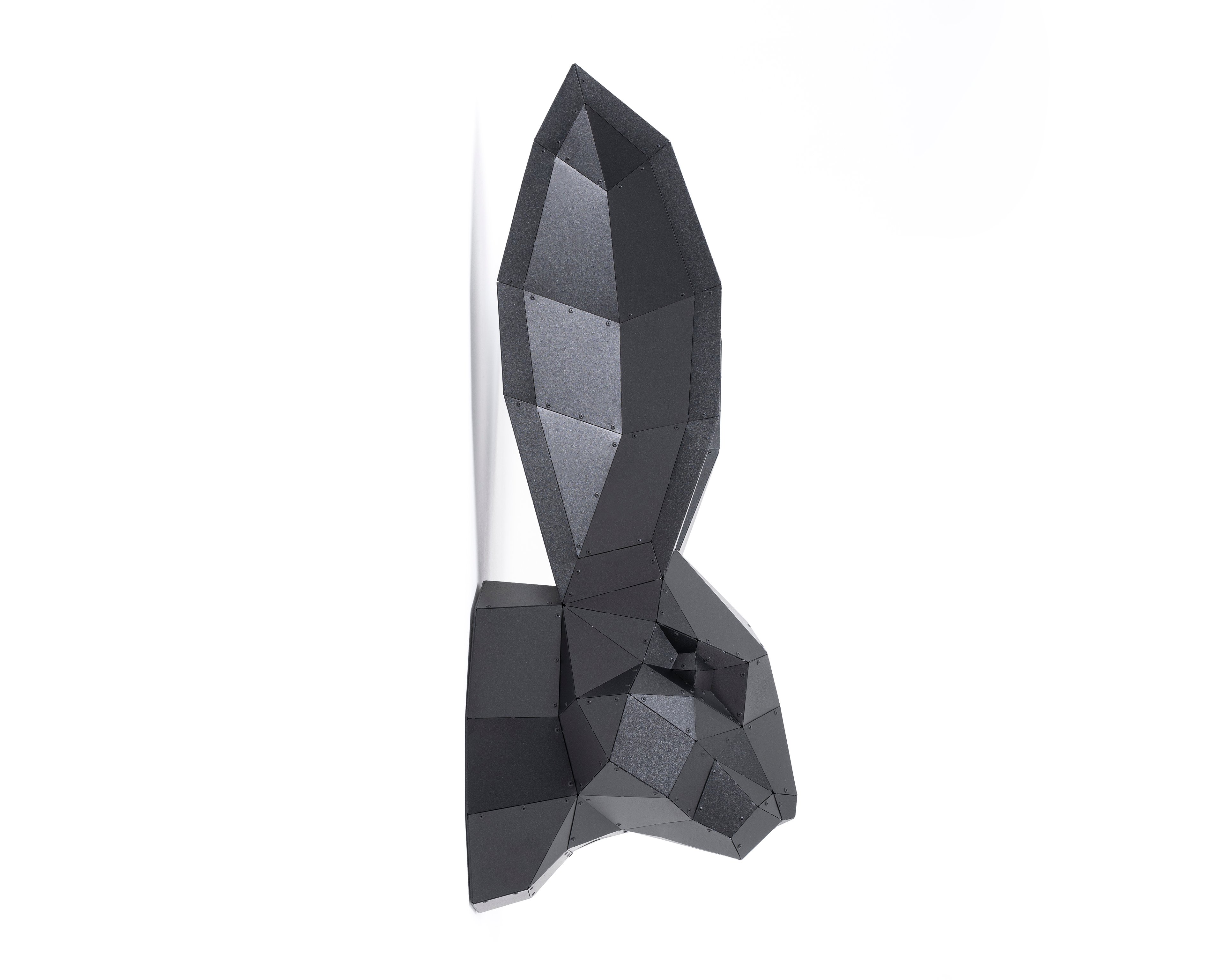 3D Metal Uzun Kulaklı Tavşan Kafası Duvar Dekoru Heykeli