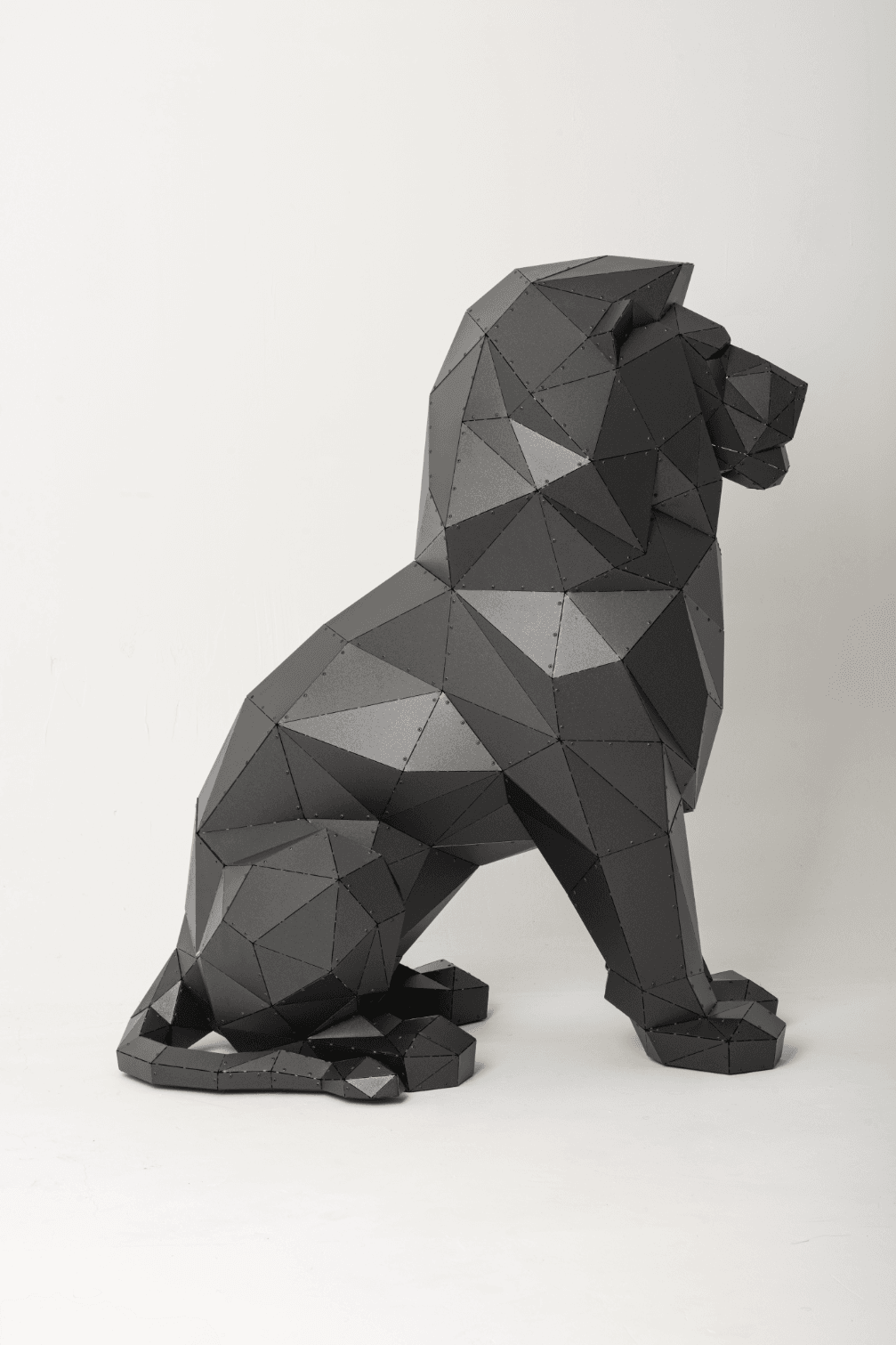 3D Metal Aslan Heykeli