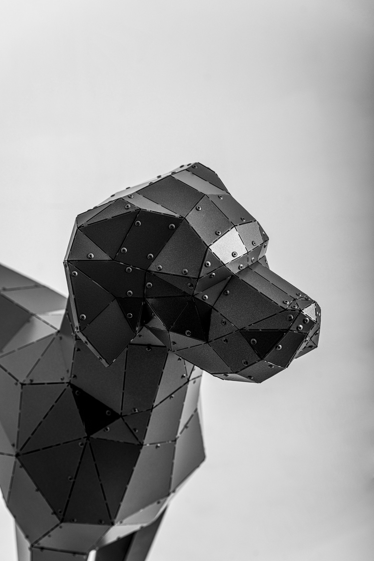 3D Weimaraner Cinsi Metal Köpek Heykeli