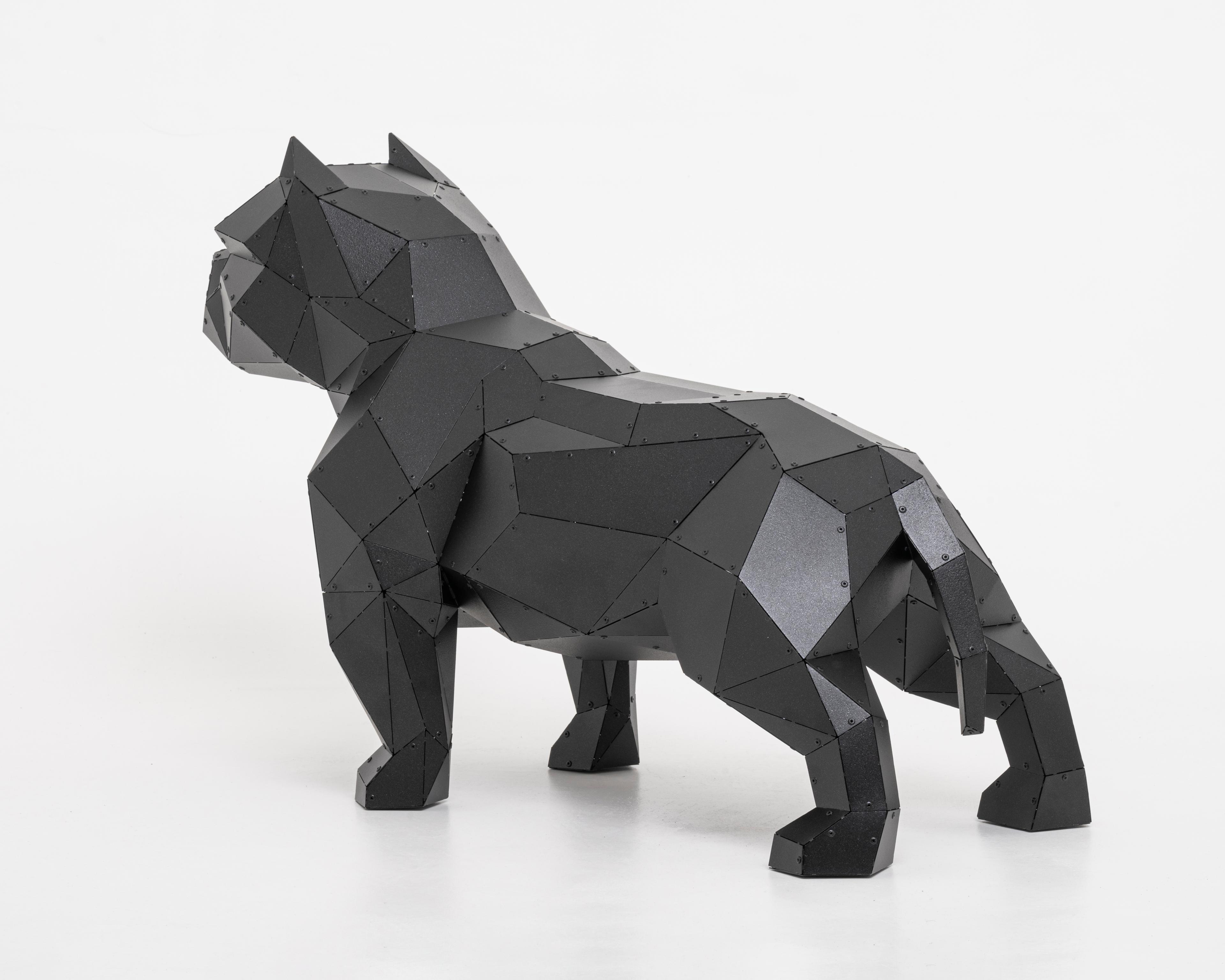 3D Metal Amerikan Bully Köpeği Heykeli