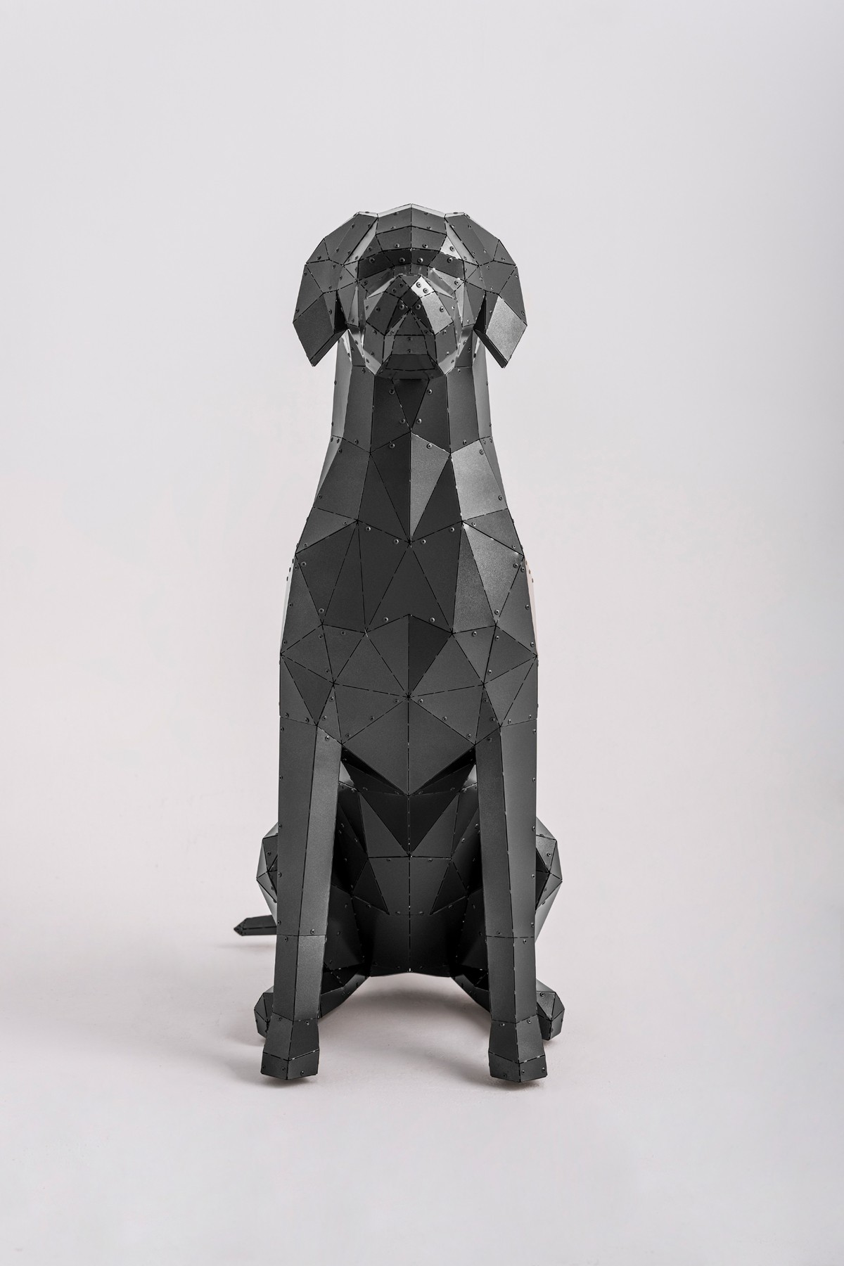 3D Weimaraner Cinsi Metal Köpek Heykeli