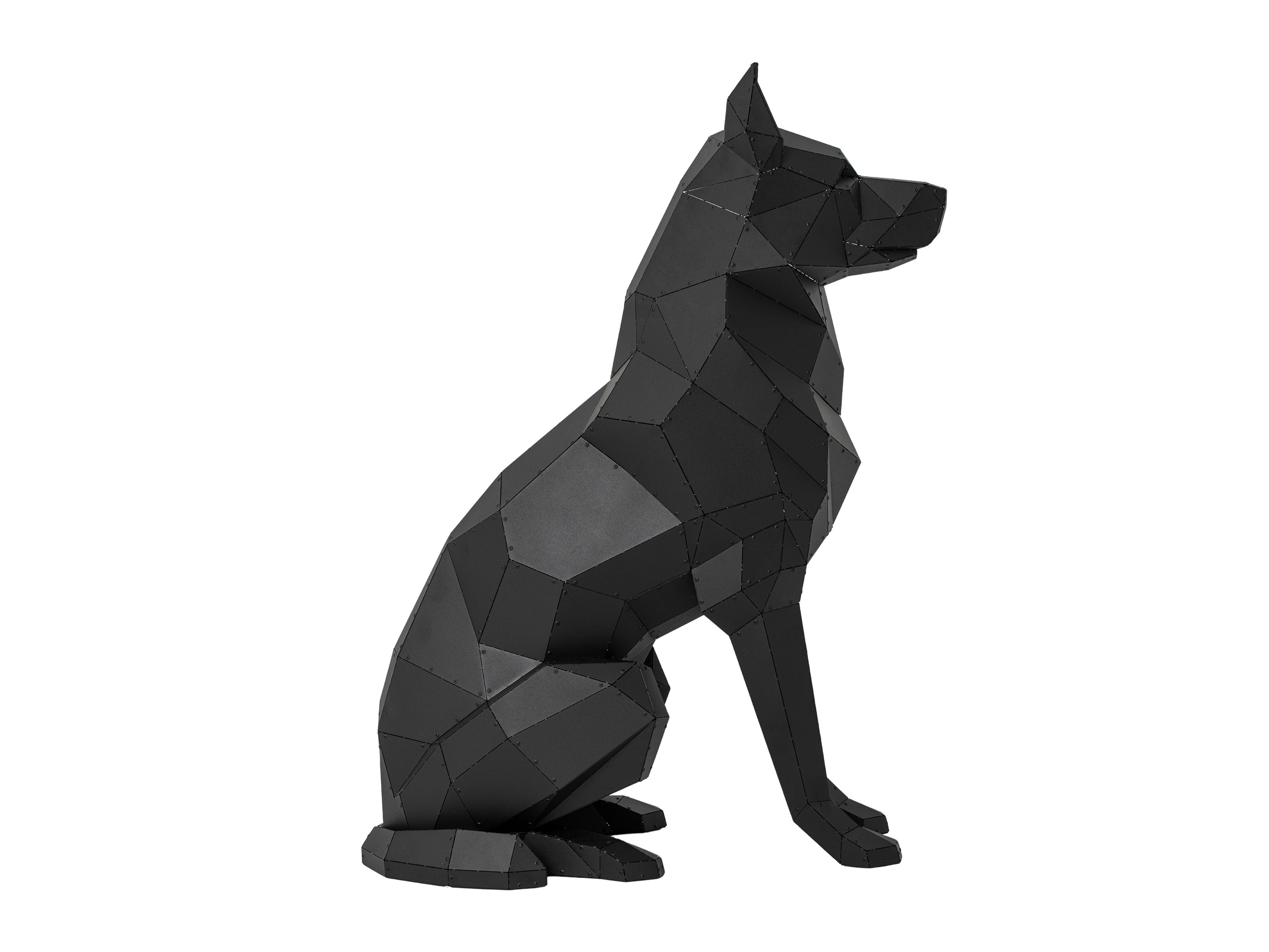 3D Metal Alman Çoban Köpeği Heykeli