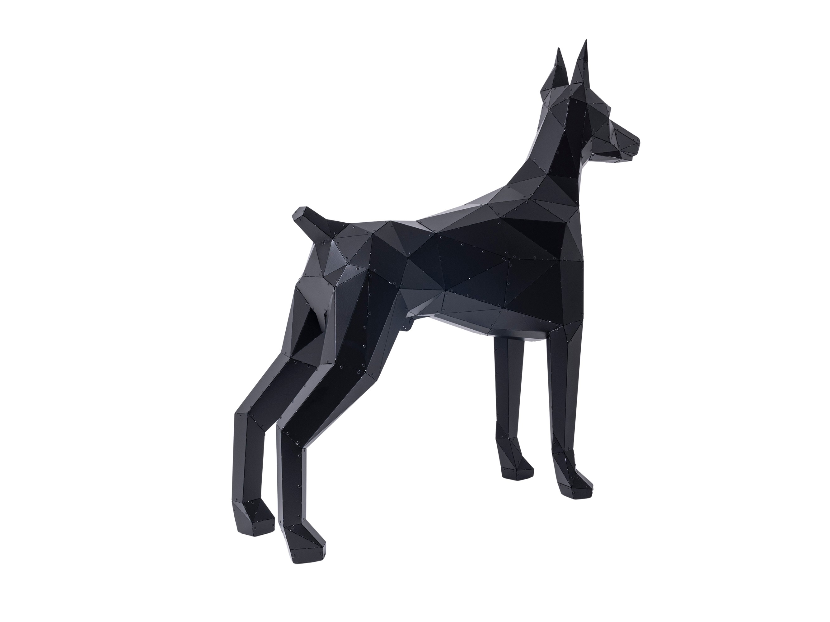 3D Metal Doberman Heykeli