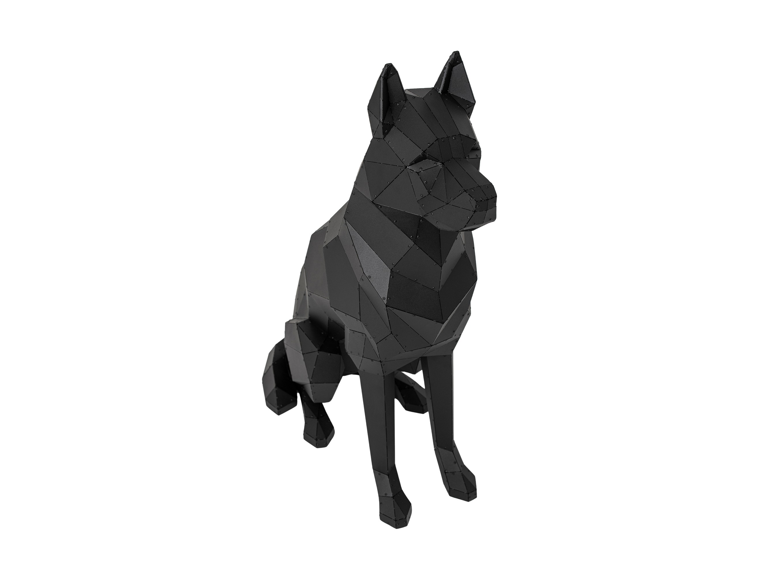 3D Metal Alman Çoban Köpeği Heykeli