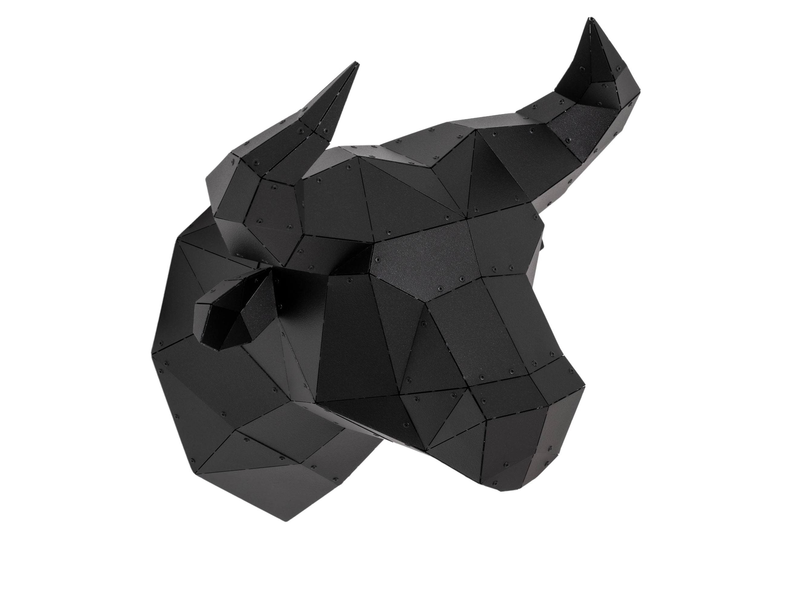 3D Metal Boğa Kafası Heykeli
