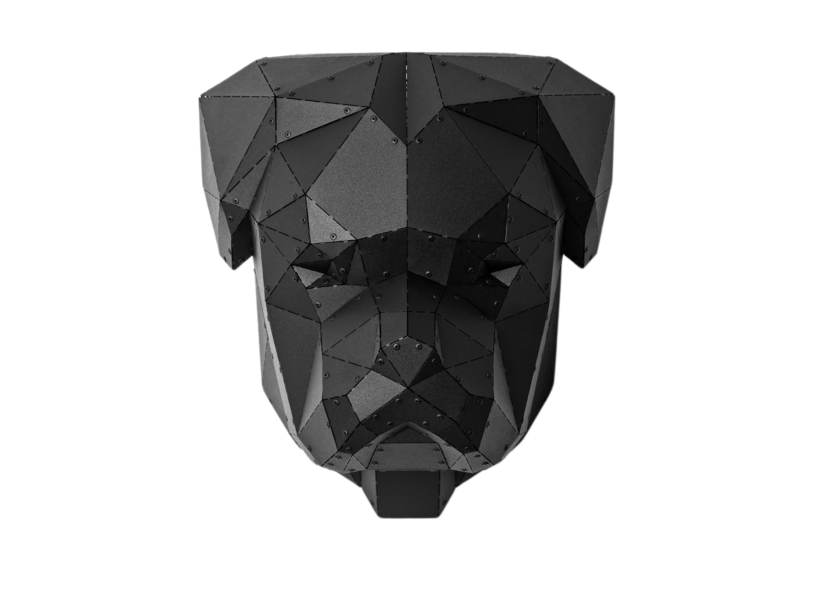 3D Metal Dogue de Bordeaux Fransız Mastif Köpek Başı Heykeli