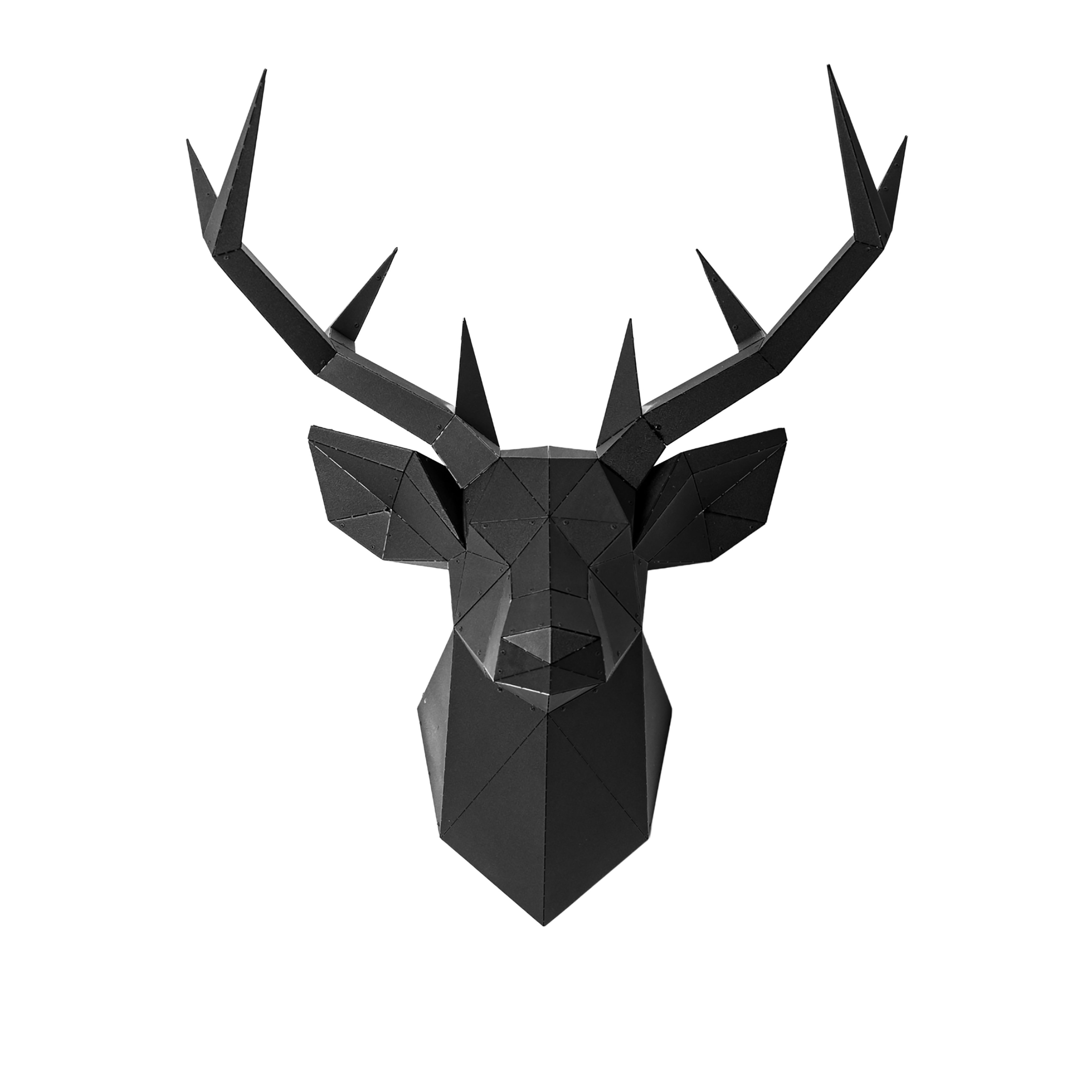 3D Metal Geyik Kafası Duvar Heykeli
