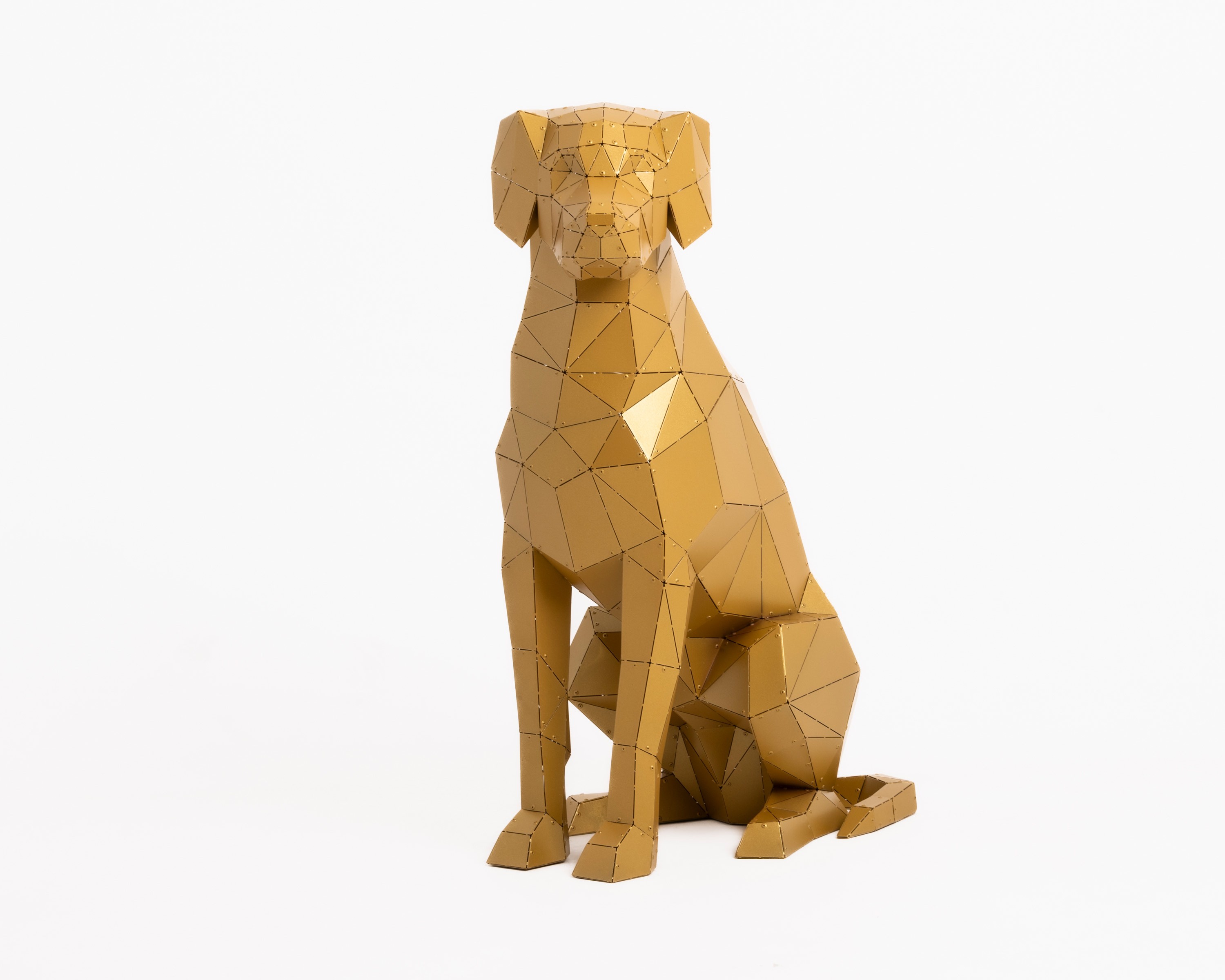 3D Metal Labrador Cinsi Köpek Heykeli