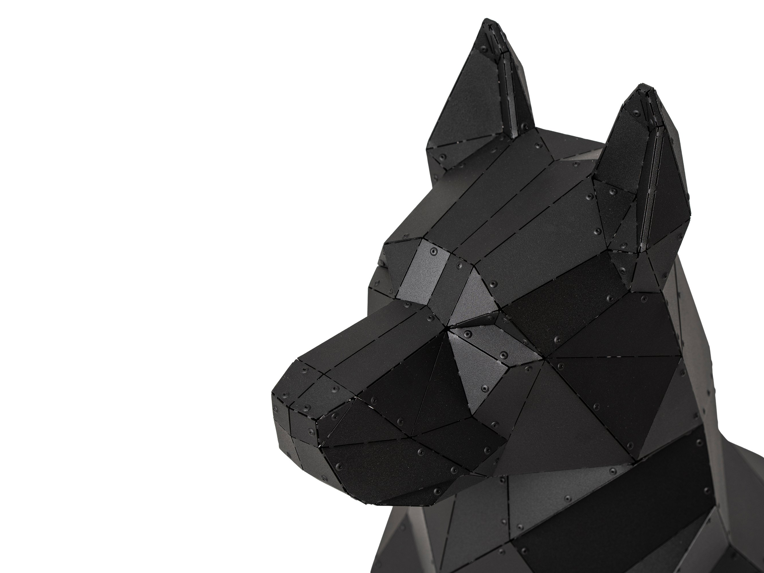 3D Metal Alman Çoban Köpeği Heykeli