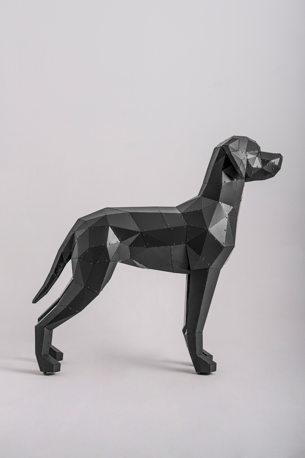 3D Weimaraner Cinsi Metal Köpek Heykeli