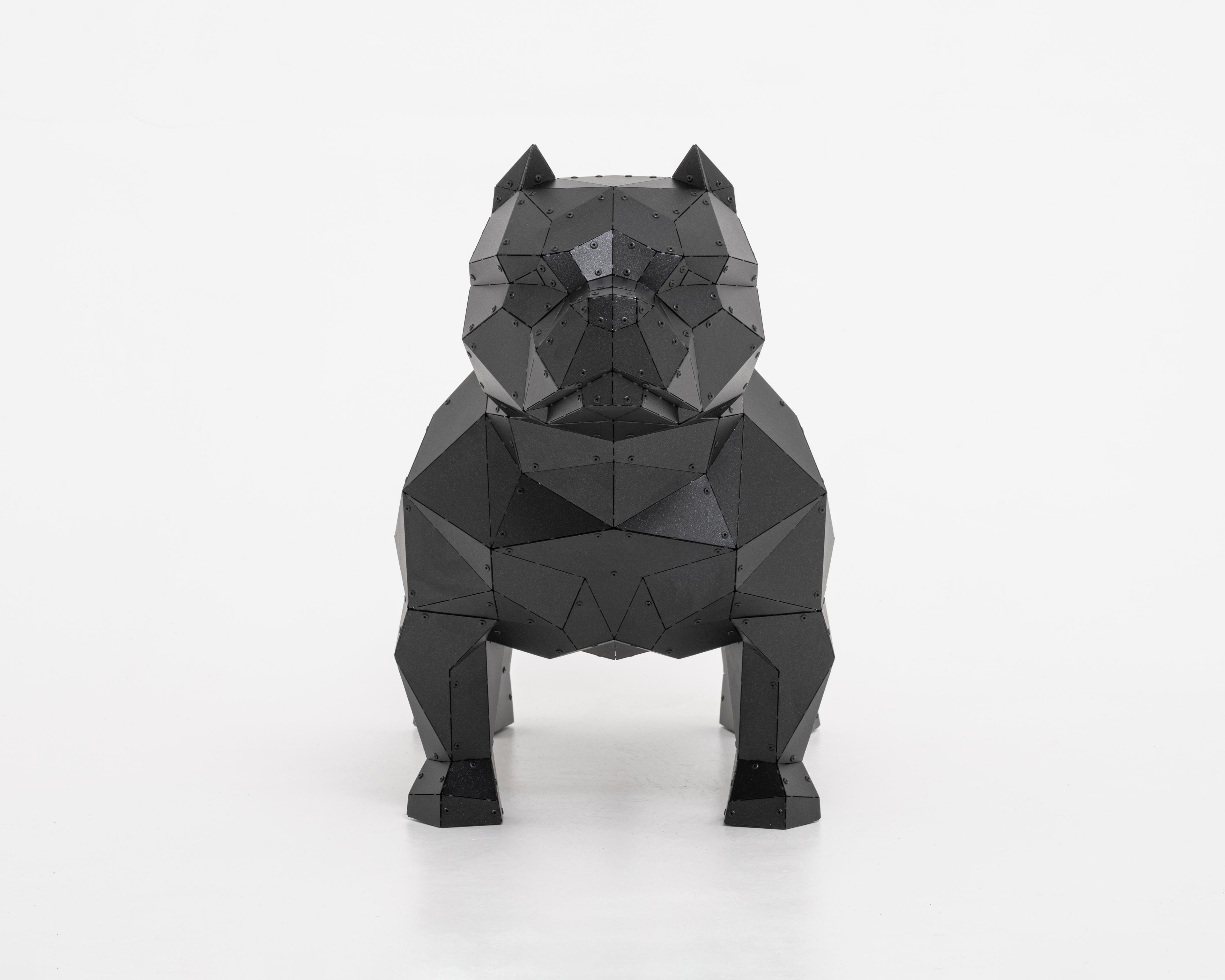 3D Metal Amerikan Bully Köpeği Heykeli