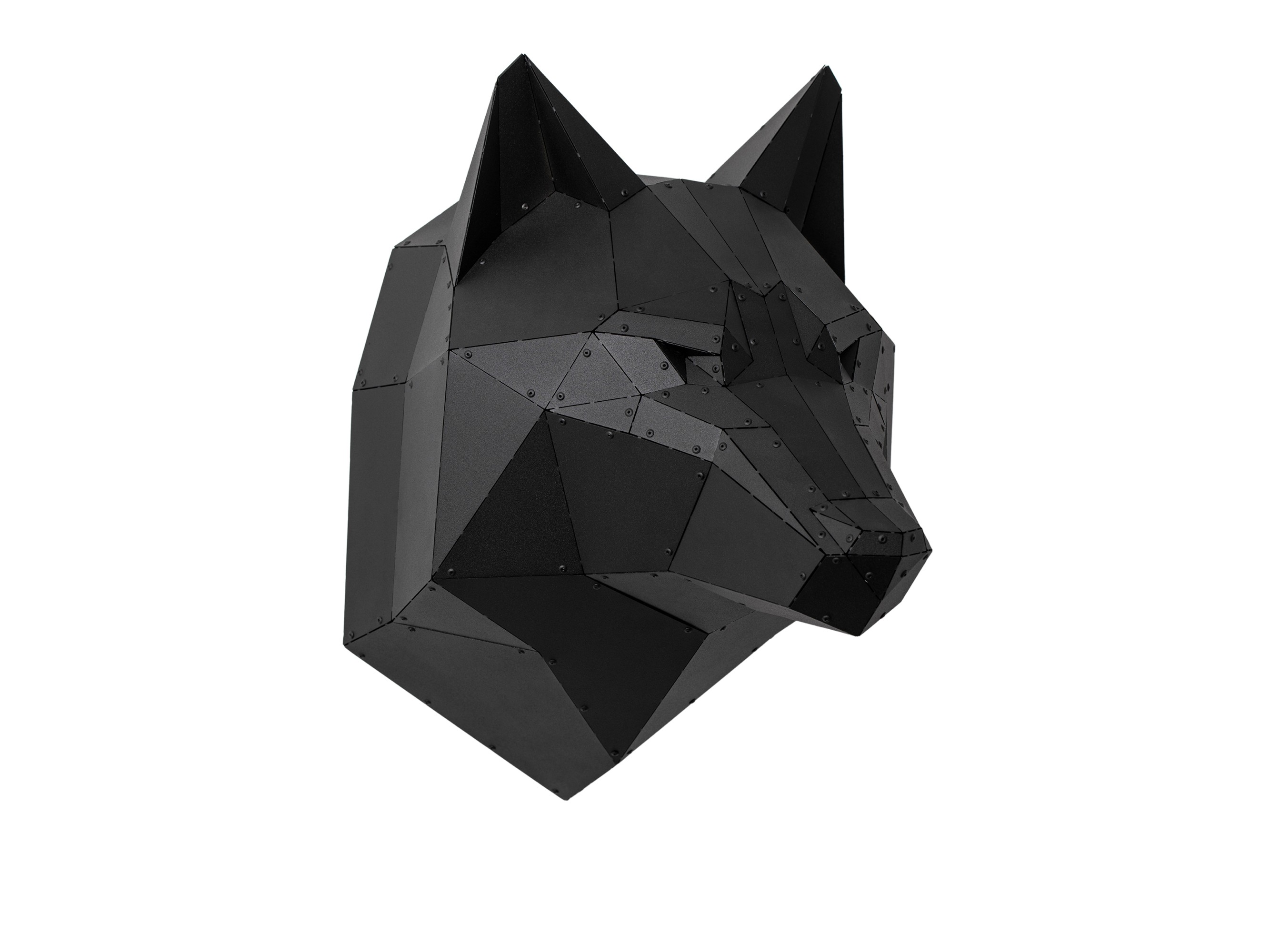 3D Metal Kurt Heykeli Duvar Dekoru