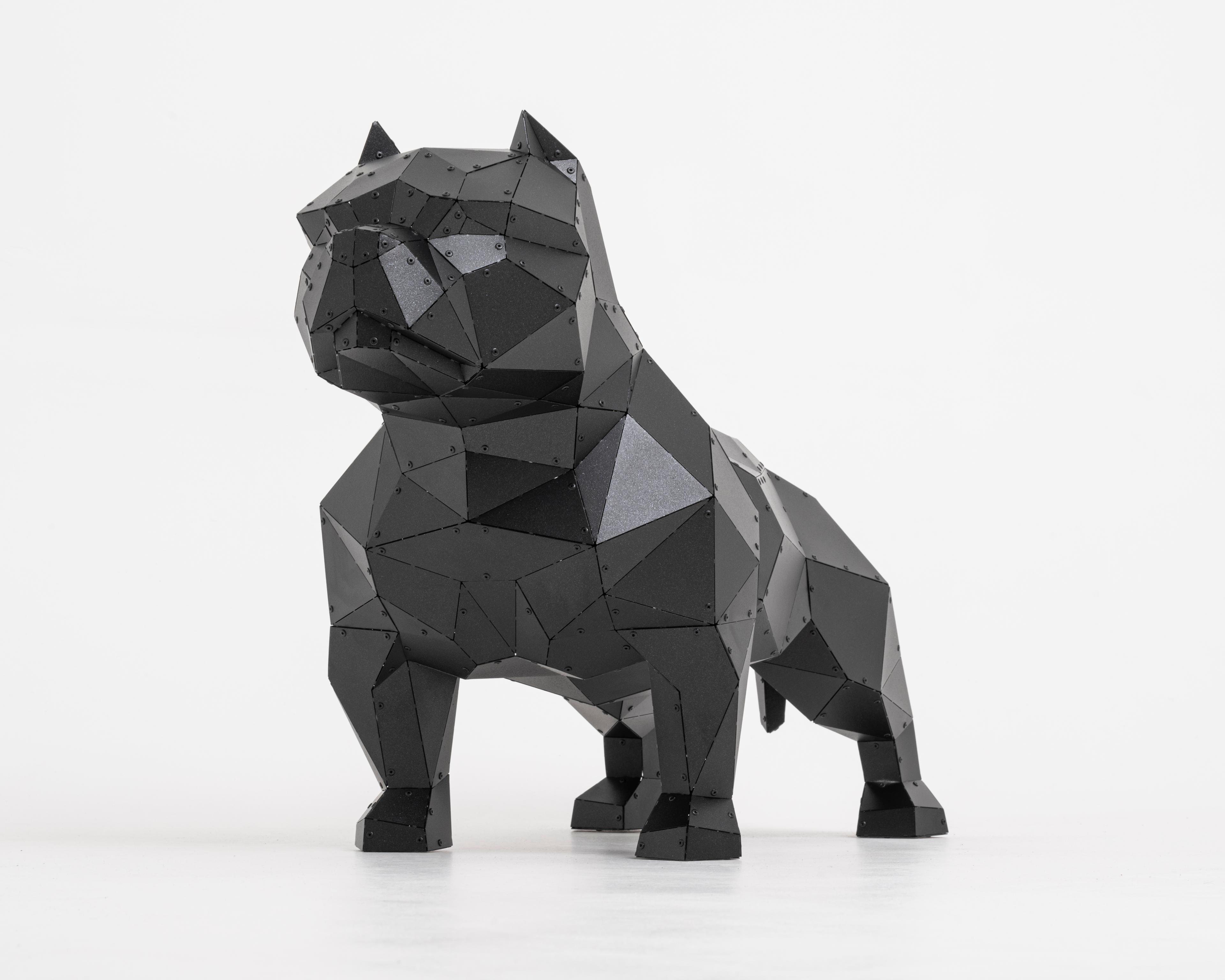 3D Metal Amerikan Bully Köpeği Heykeli