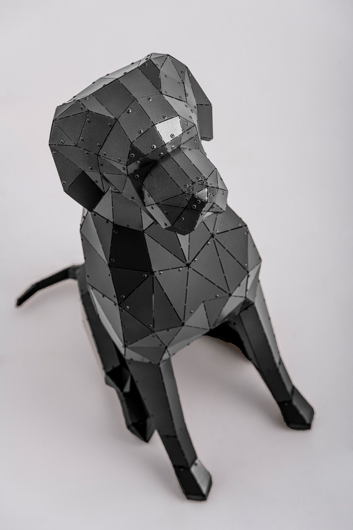 3D Weimaraner Cinsi Metal Köpek Heykeli