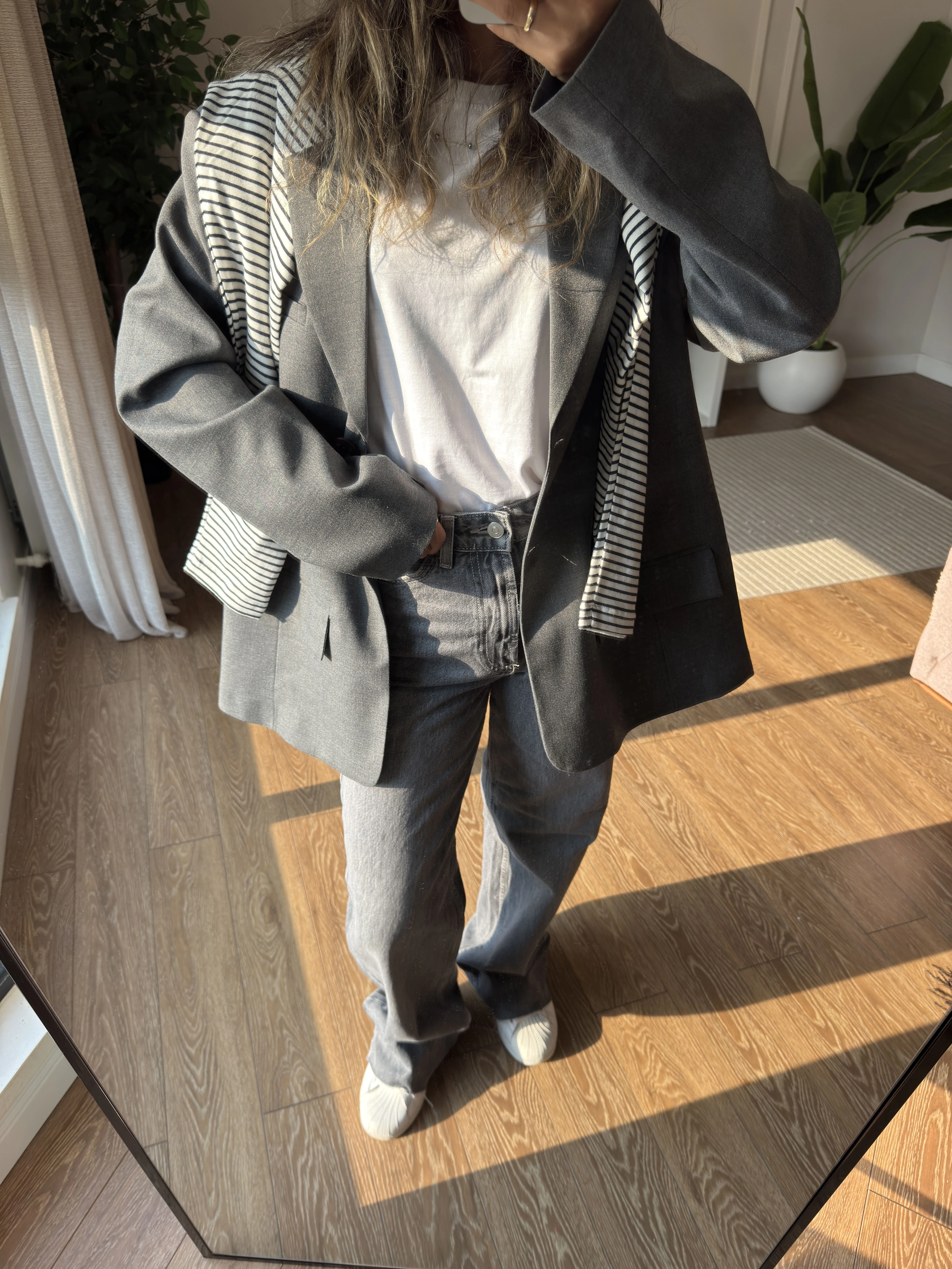 ZRA Gri Kesik Paça Jean