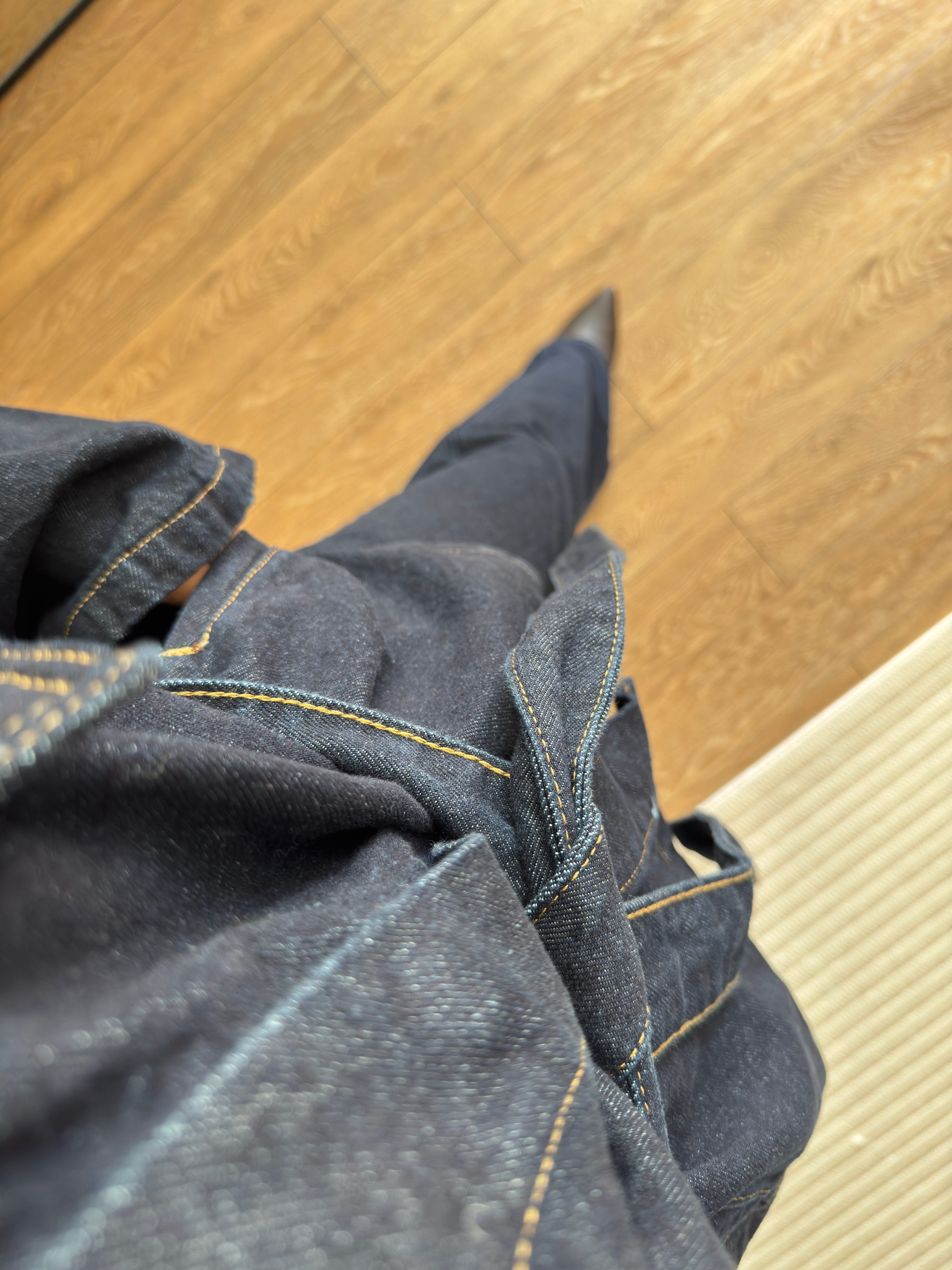 Belden Bağlamalı Denim Takım