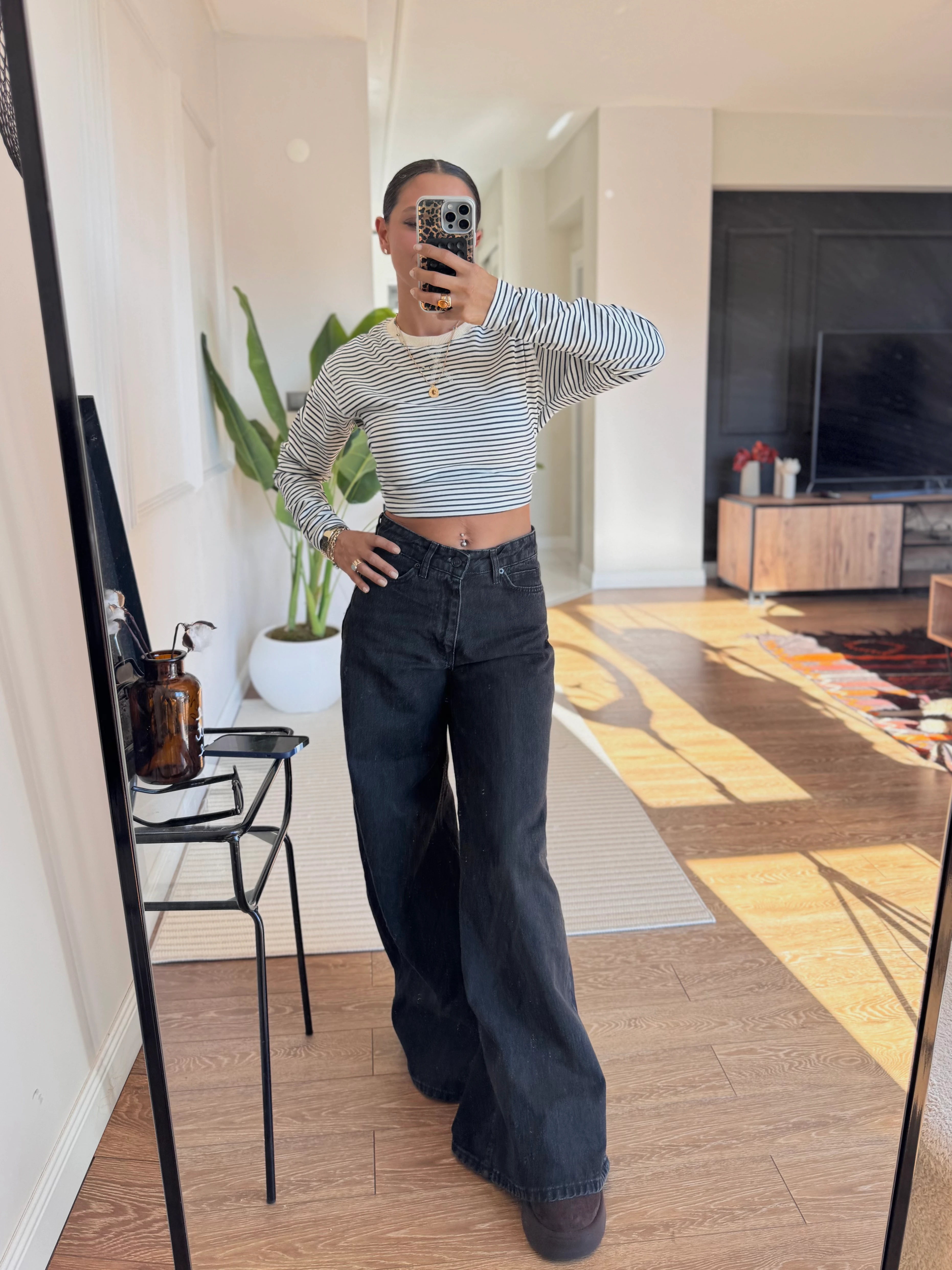 ZRA Wide Leg Jean - Siyah