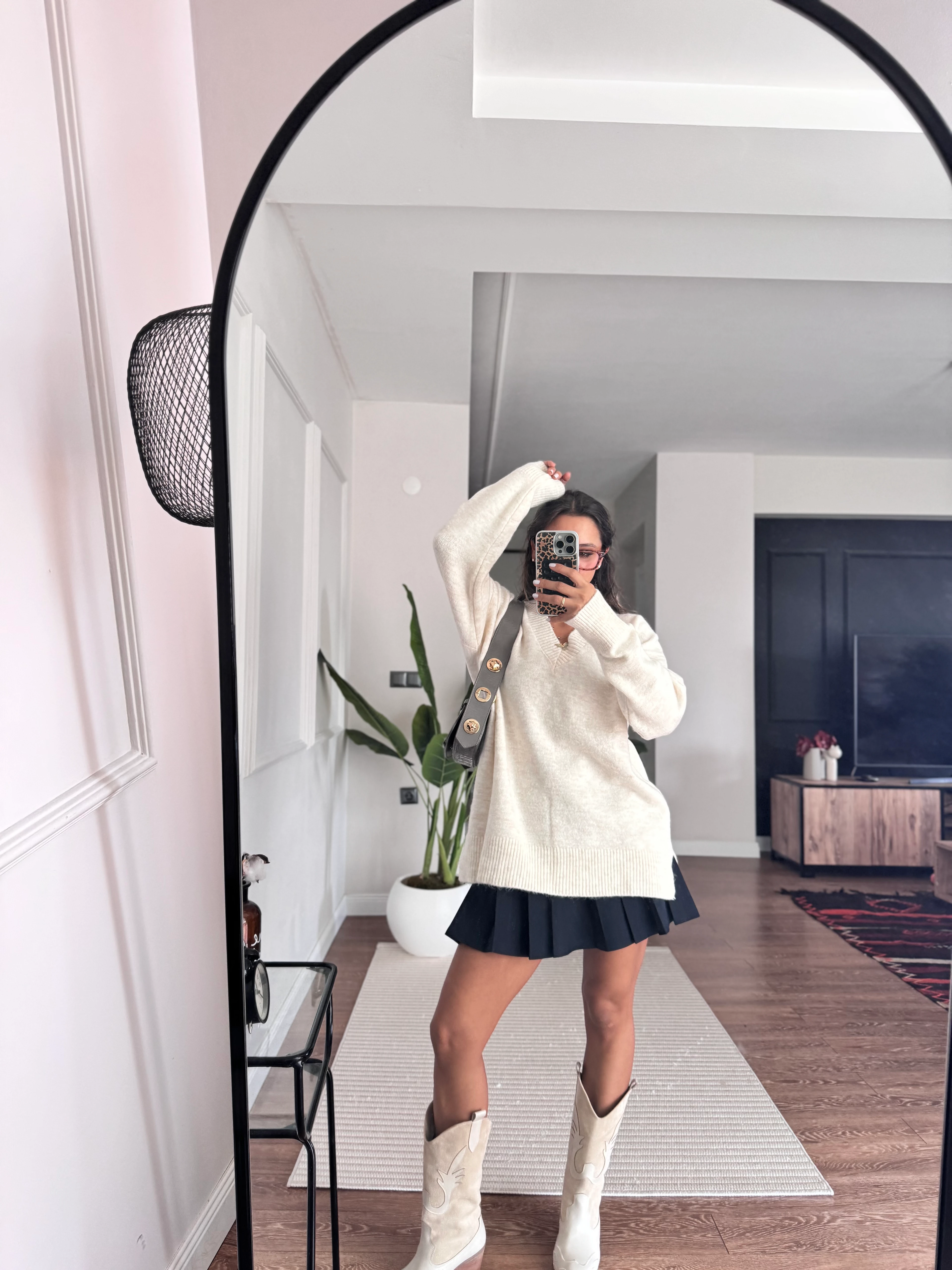 V Yakalı Oversize Kazak