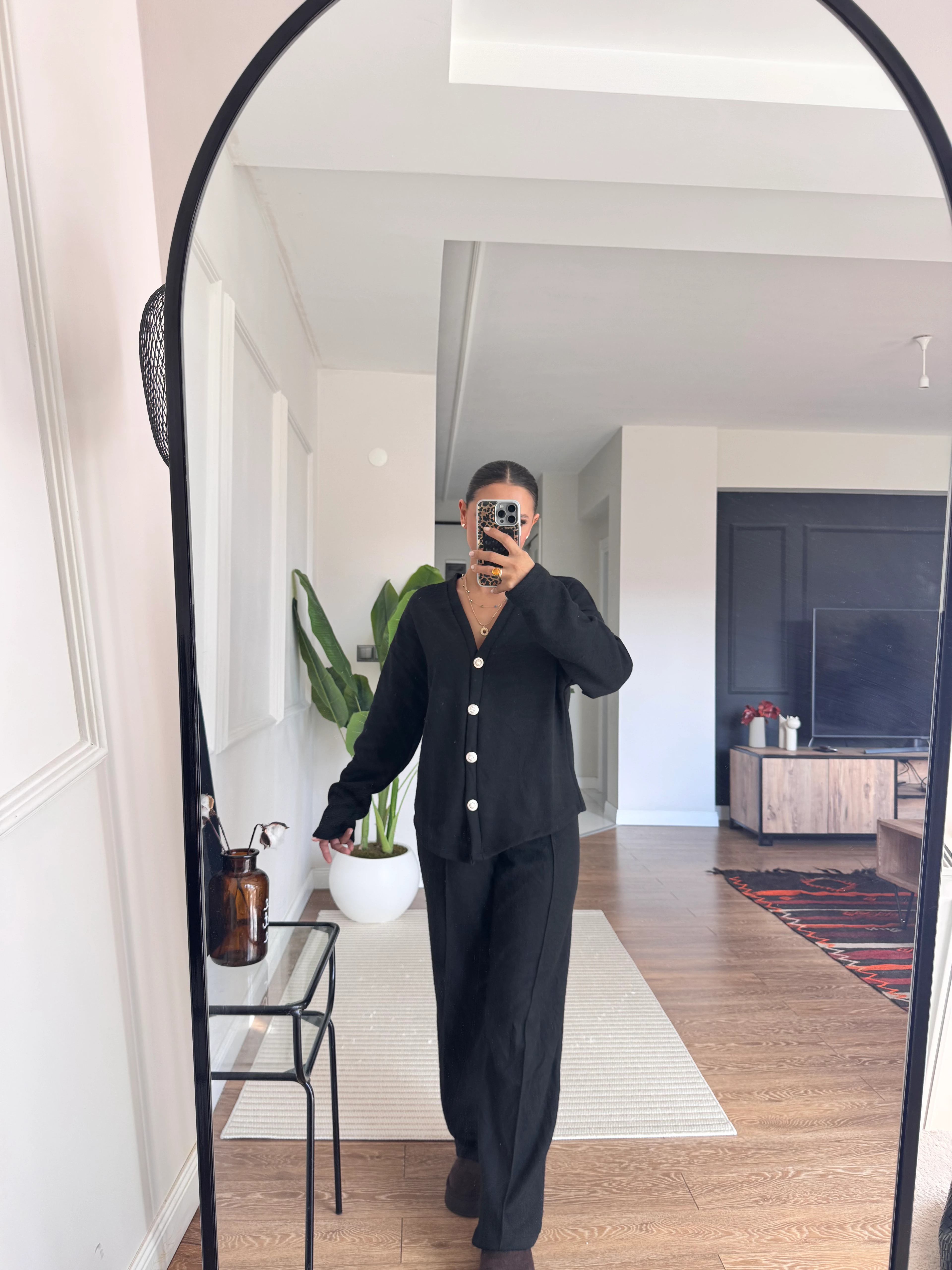 Gold Düğmeli Triko Takım