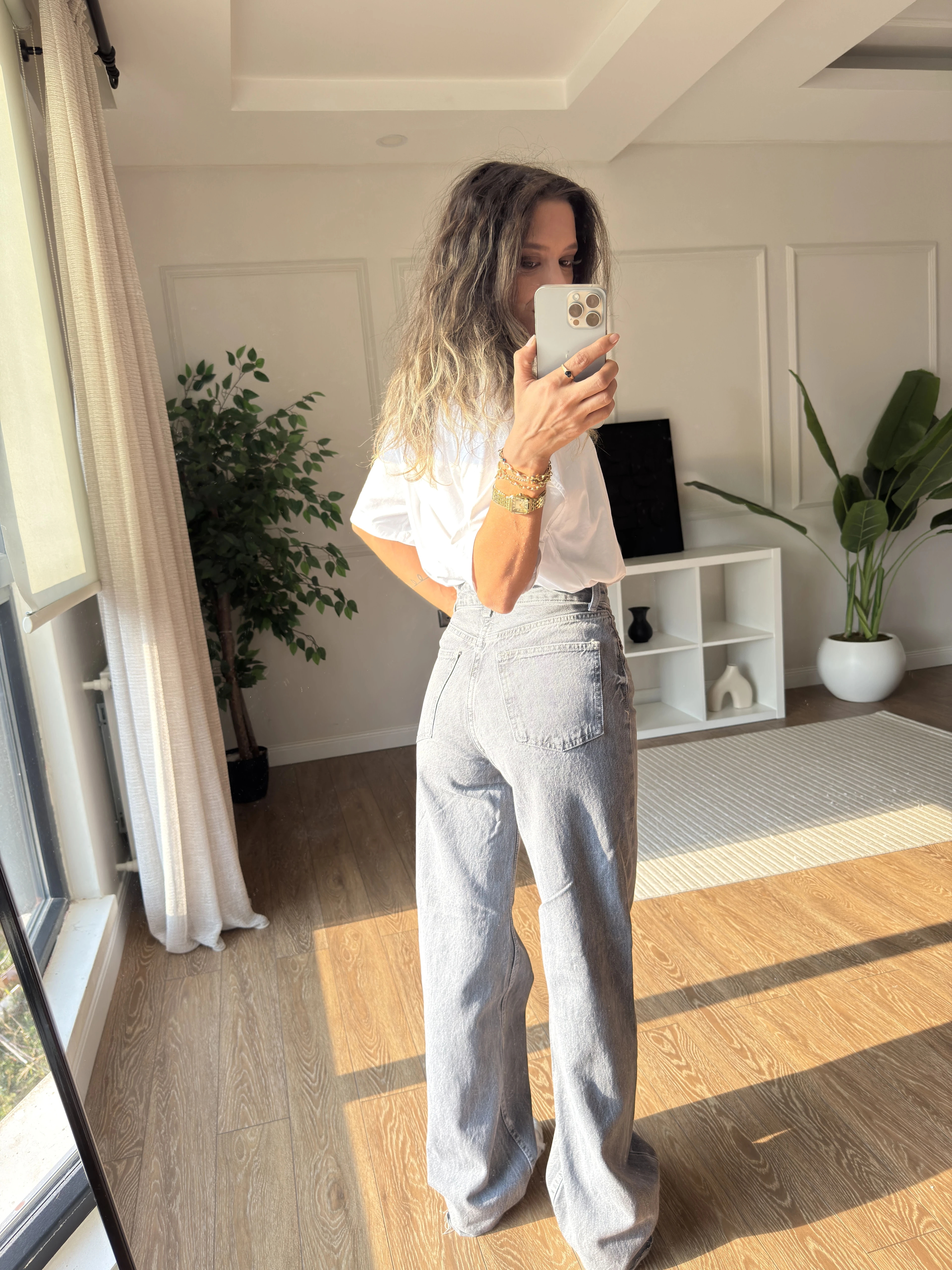 ZRA Gri Kesik Paça Jean