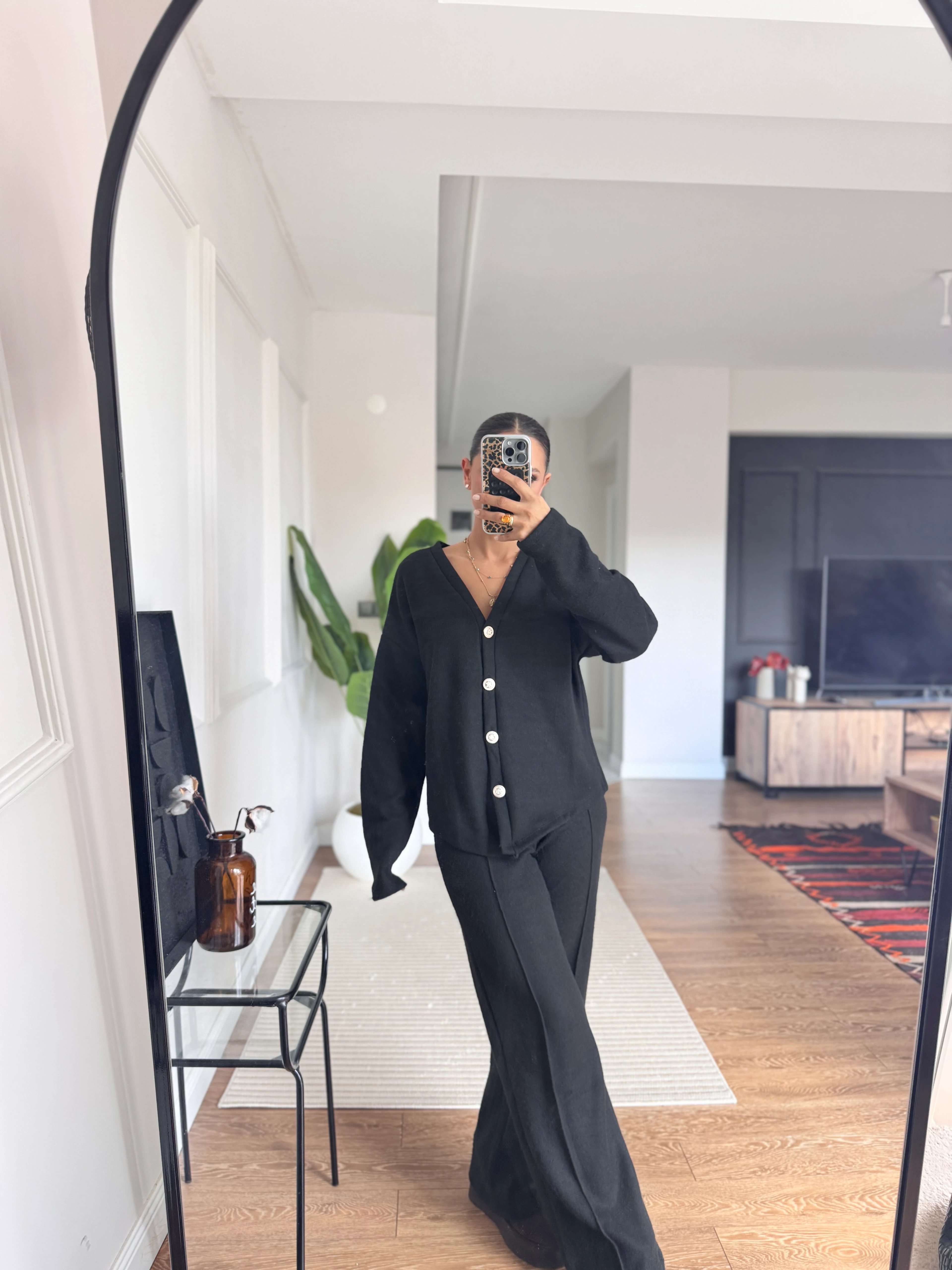 Gold Düğmeli Triko Takım