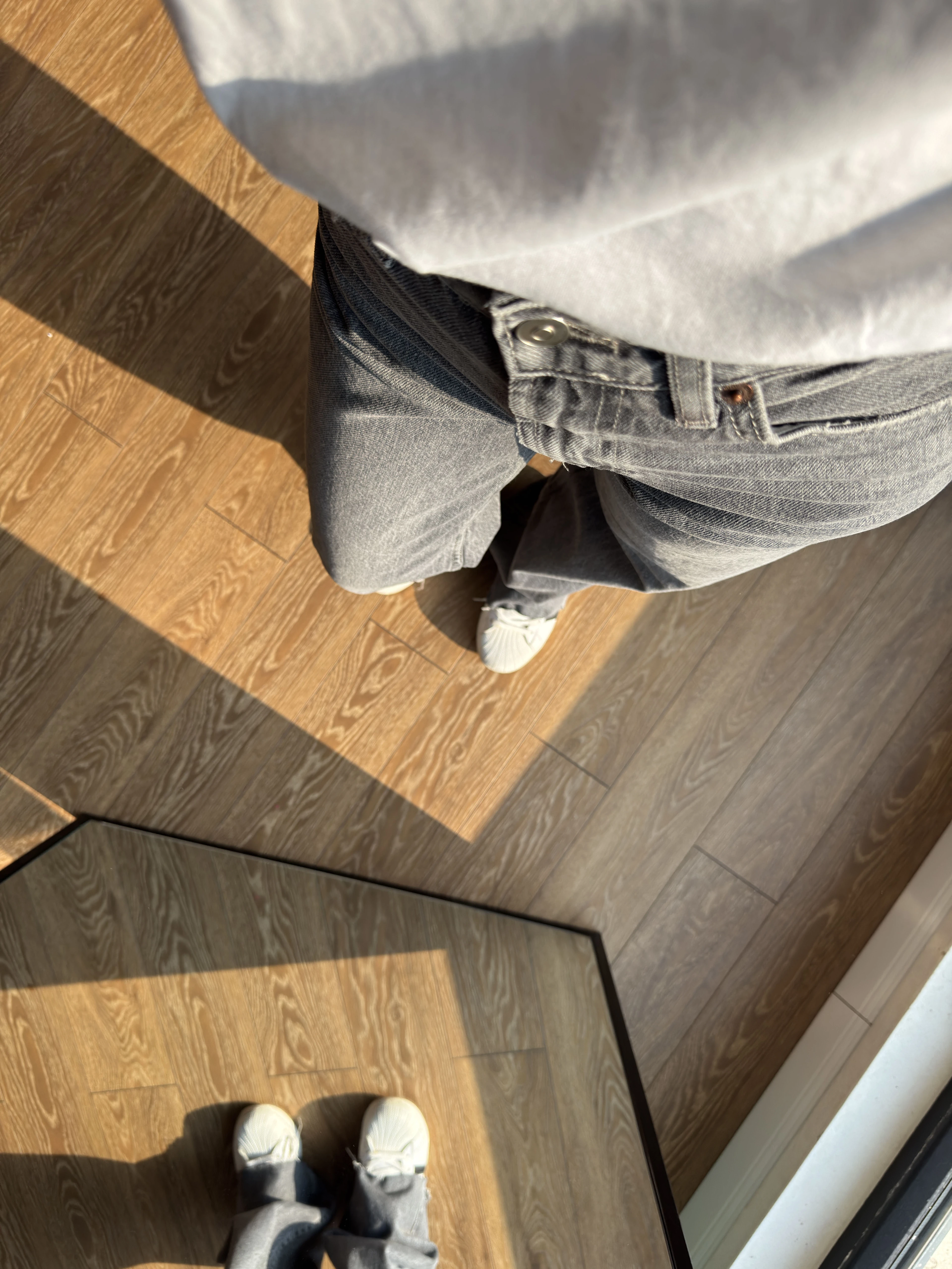 ZRA Gri Kesik Paça Jean