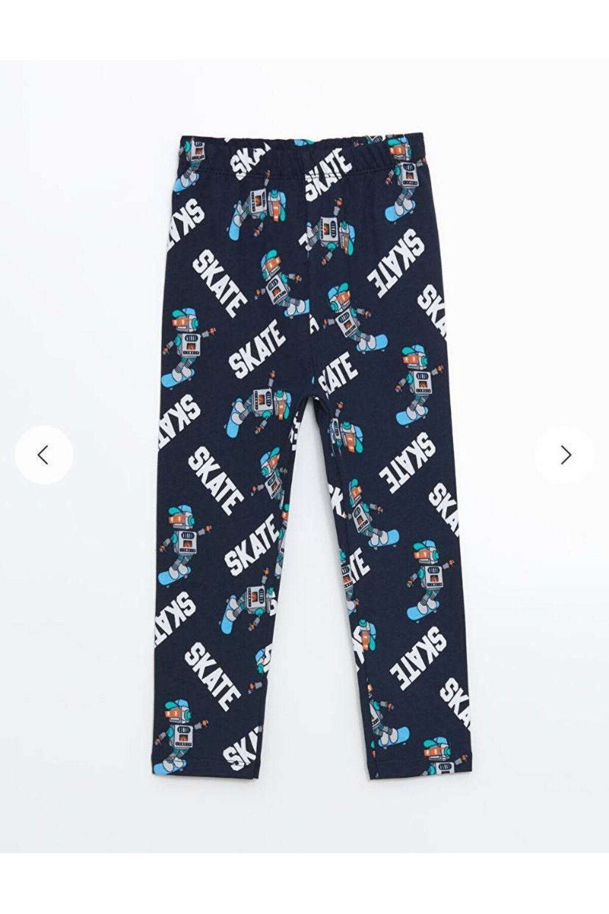 Lacivert Renk Bisiklet Yaka Uzun Kollu %100 Pamuklu Çocuk Pijama Takımı